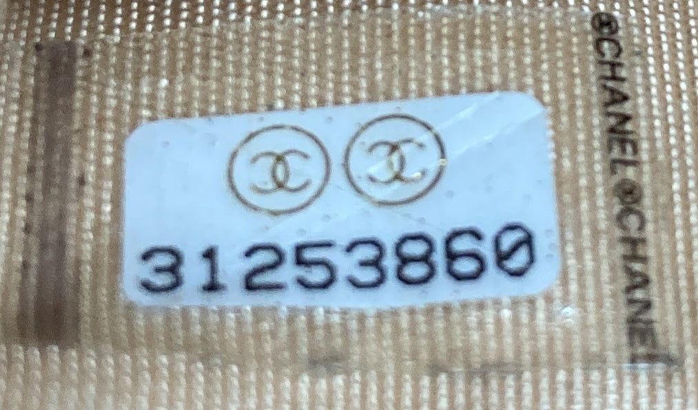 Chanel CC Pearl Coin Card Holder With Chain Quilted Iridescent Caviar