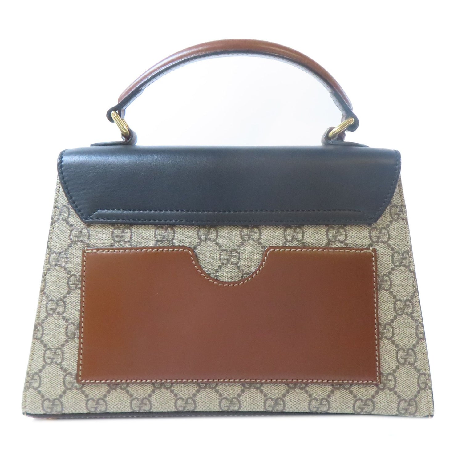 Gucci Painted Canvas/leather Crossbody Bag Gold Hand-handed Bag For Shoulders And Backs Color/b
