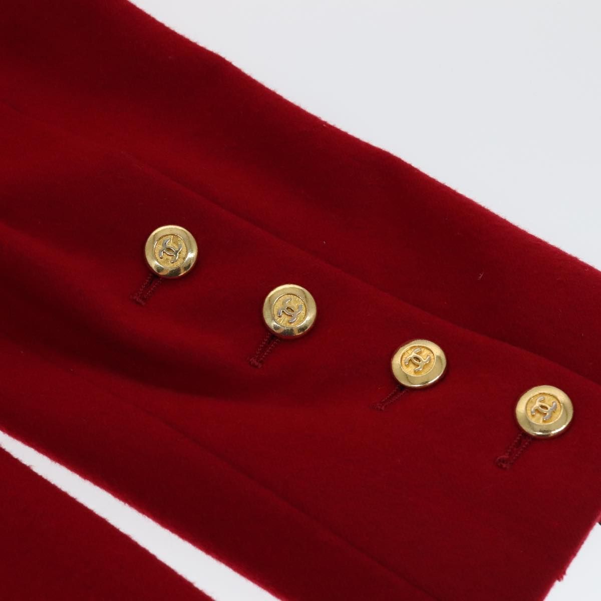 Chanel Coat Jacket Cashmere Red Cc Auth