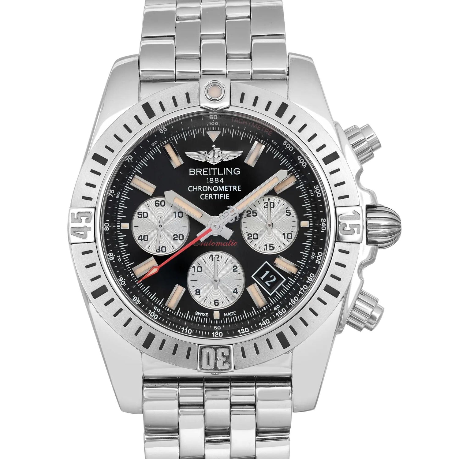 Breitling Chronomat 44 Airborne Steel Black Dial Men Watch AB01154G/BD13-375A