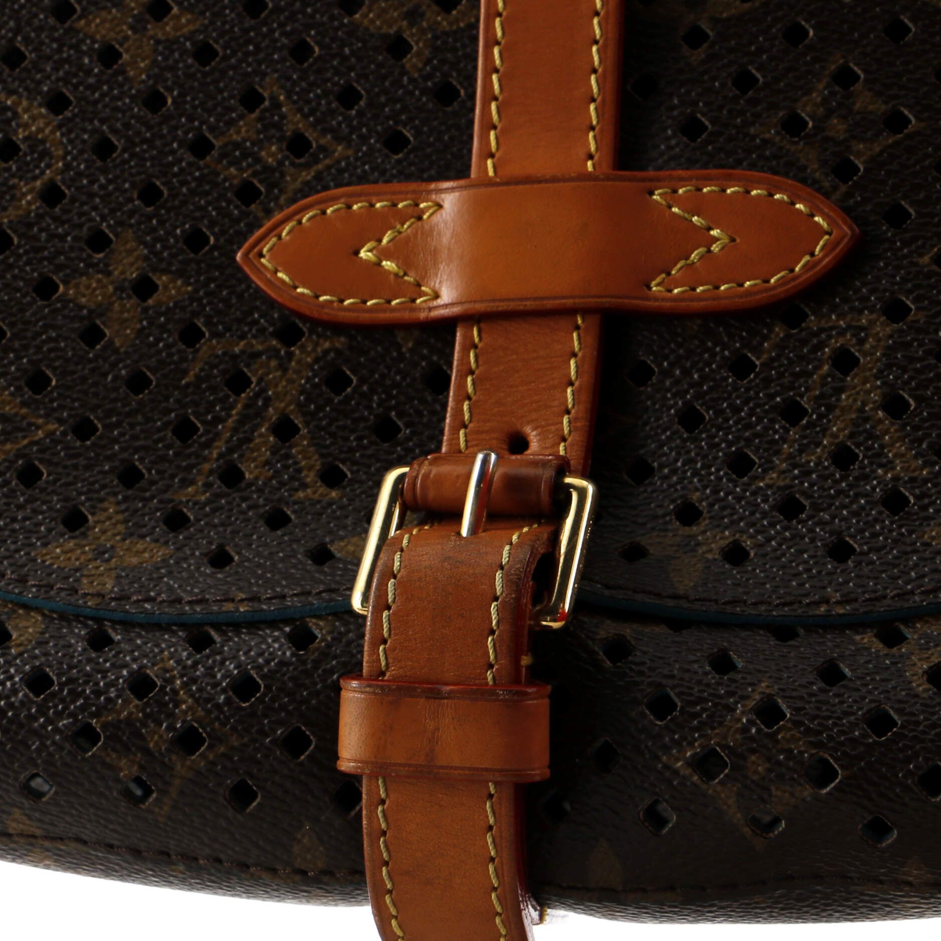 Louis Vuitton Flore Saumur Handbag Perforated Monogram Canvas