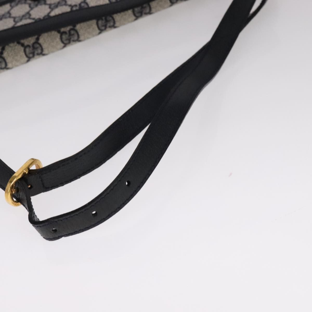 Gucci Gg Supreme Sherry Line Shoulder Bag Pvc Red Navy Auth