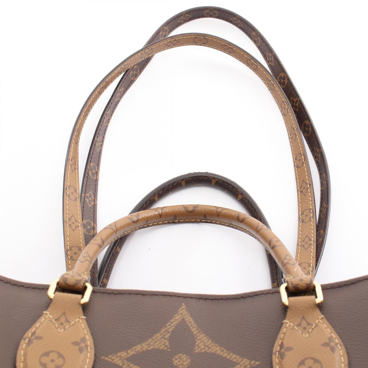 Louis Vuitton On-the-go Gm Tote Bag M 44576 Monogram Giant Reverse Beige