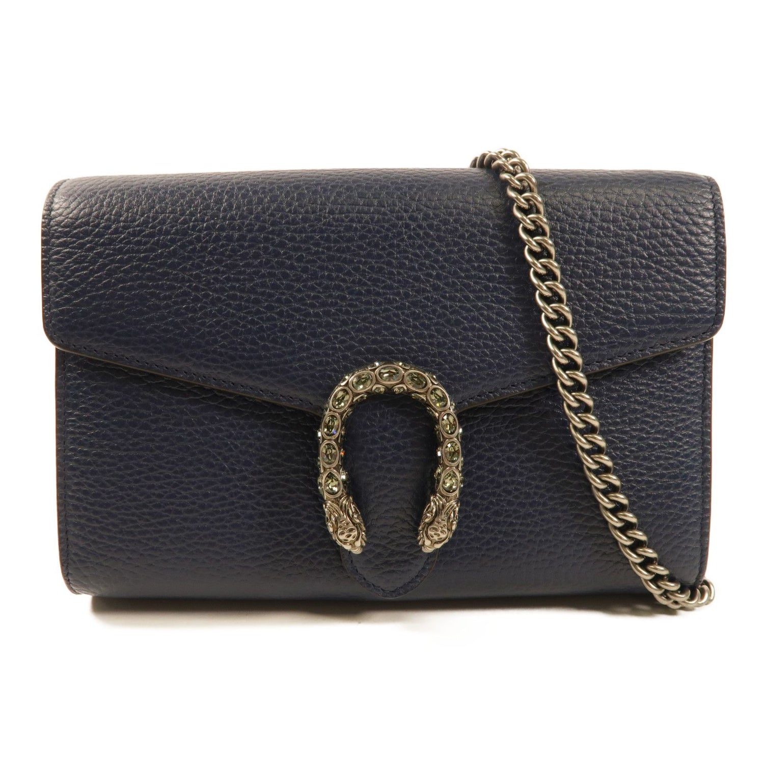 Gucci Dionysus Cowhide Leather Shoulder Bag Black Blue Calfskin (cowhide) 401231