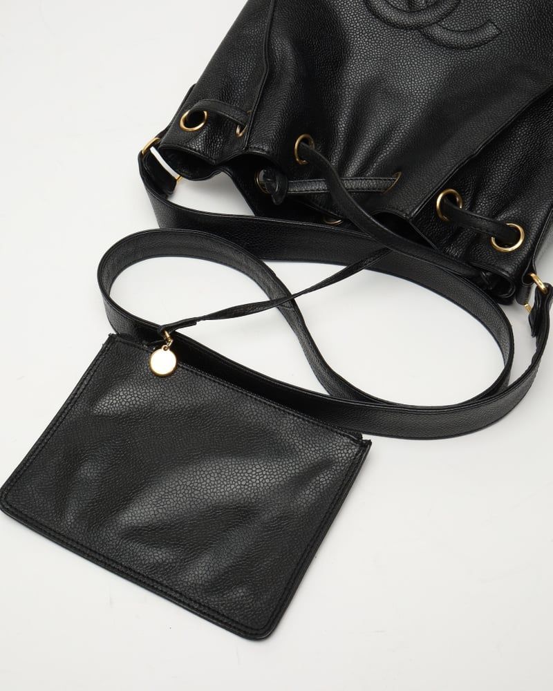Chanel Cc Caviar Bucket Bag