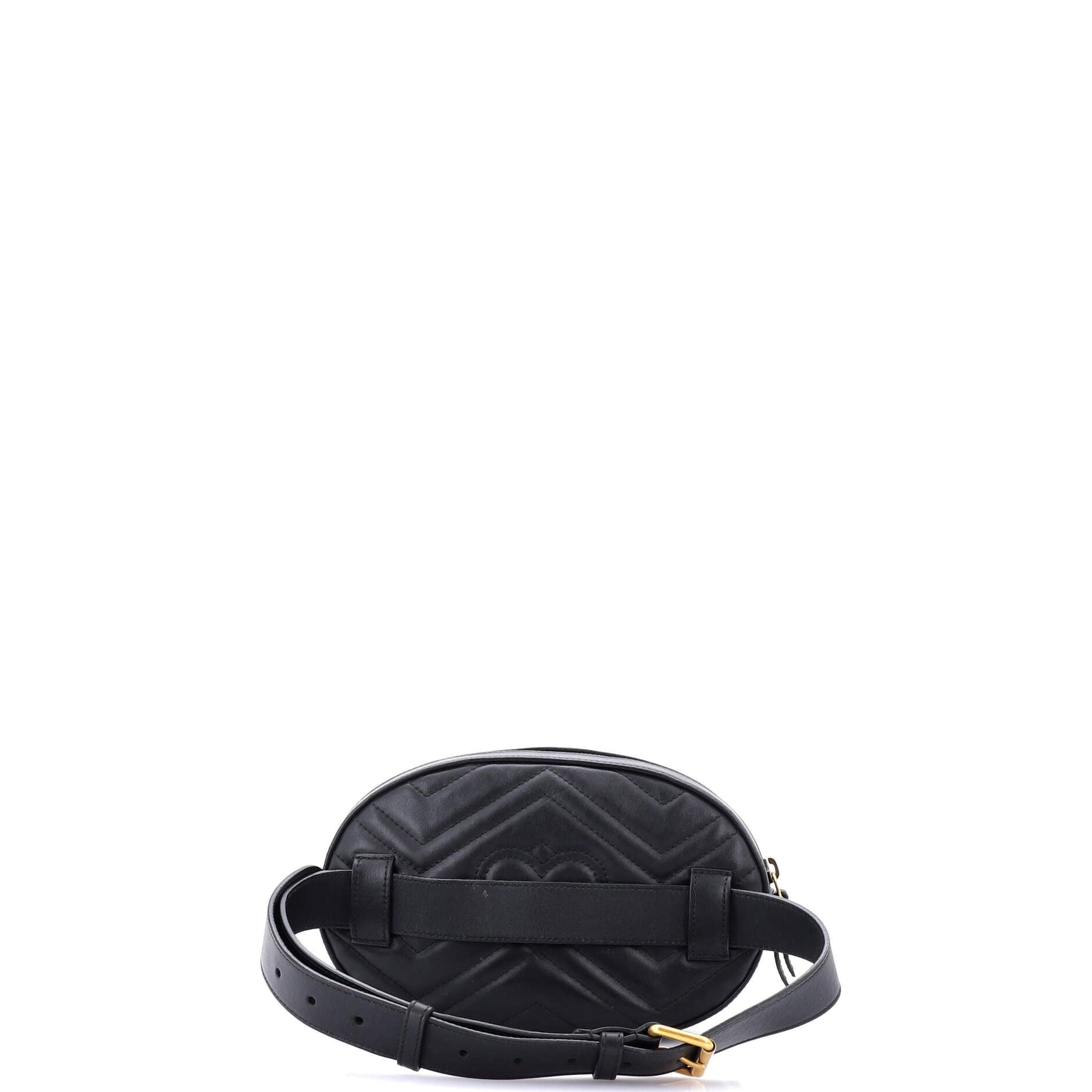 Gucci Calfskin Matelasse Animal Studs GG Marmont Belt Bag
