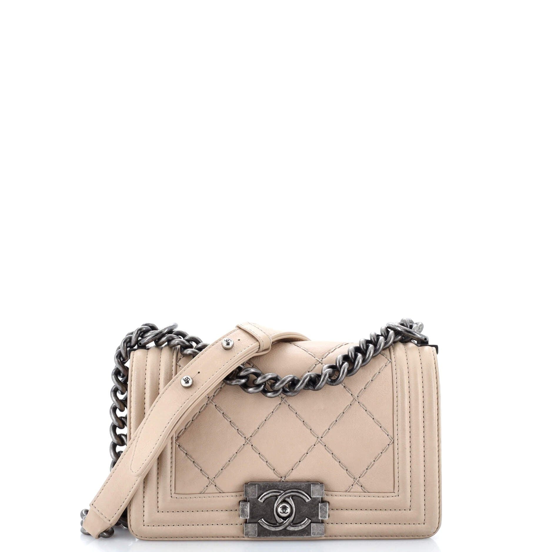 Chanel Stitch Boy Flap Bag Quilted Calfskin Small