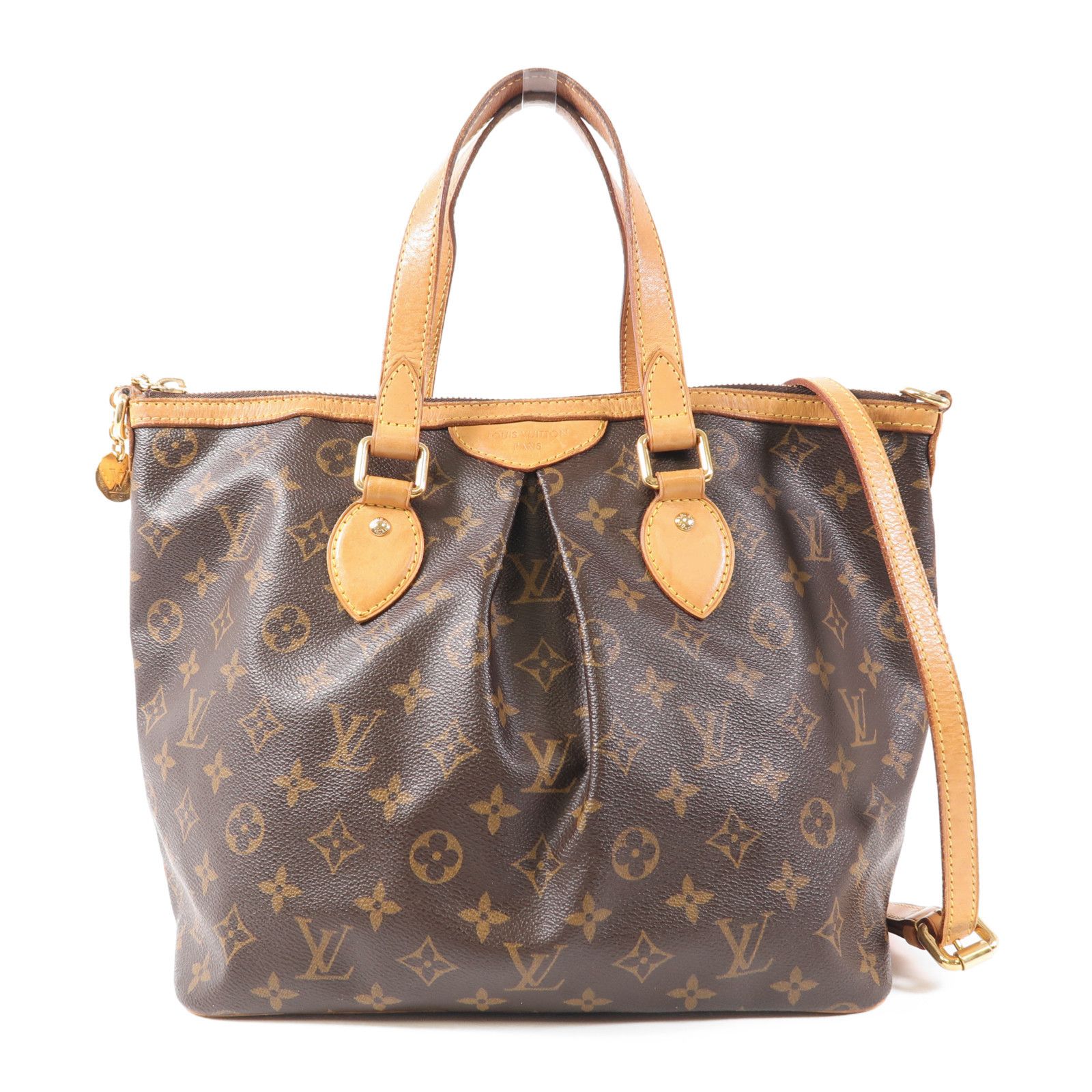 Louis Vuitton Monogram Palermo Pm Gold Hand-handed Bag For Shoulders And Backs Brown 2way Shoulder Bag M 40145