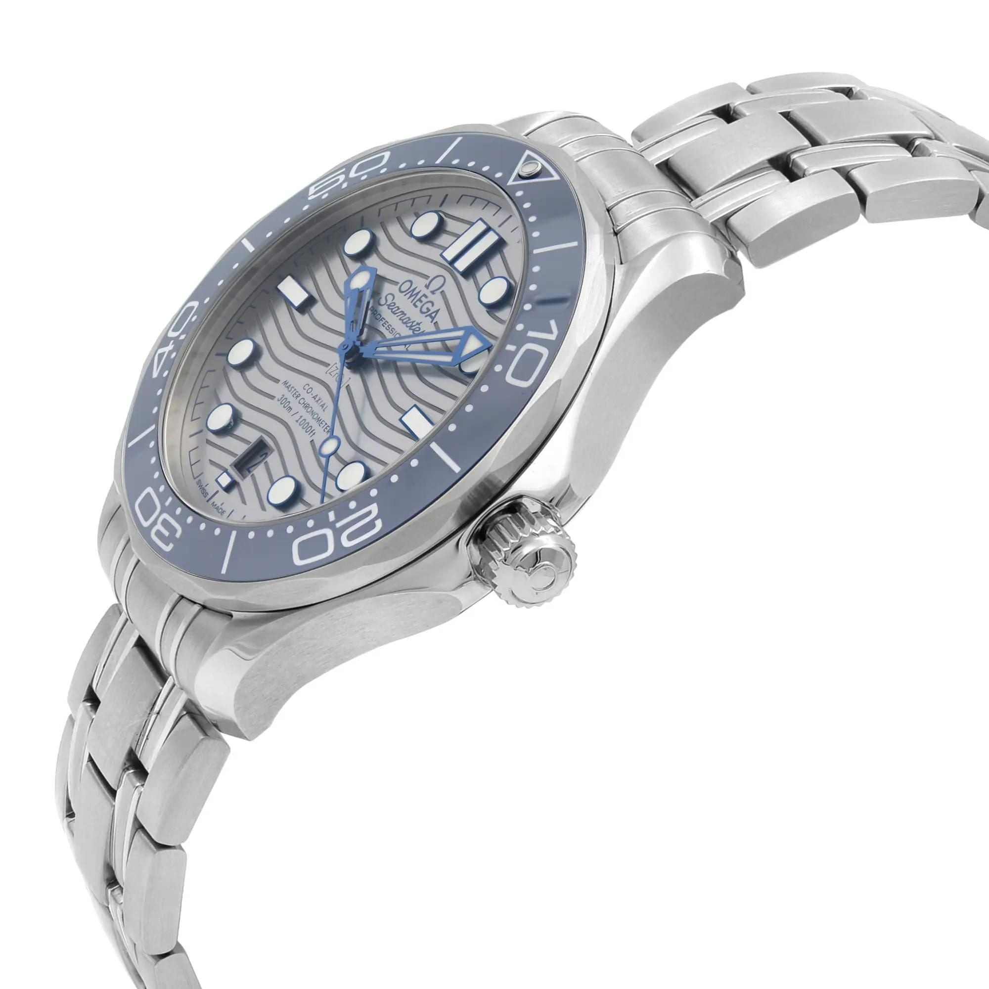 Omega Seamaster Diver 300M Steel Gray Wave Dial Mens Watch 210.30.42.20.06.001