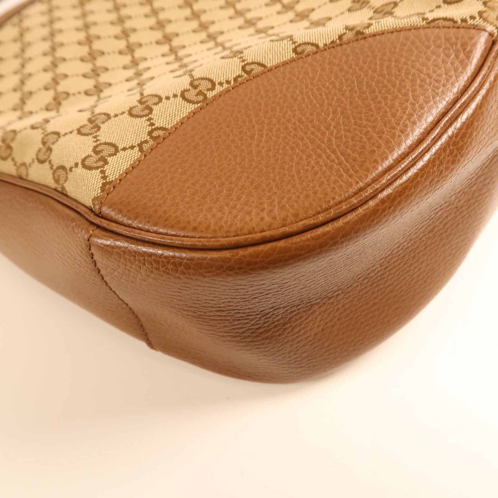 Gucci Canvas Bree Mico Hobo Gold Shoulder Bag Brown Canvas 449244