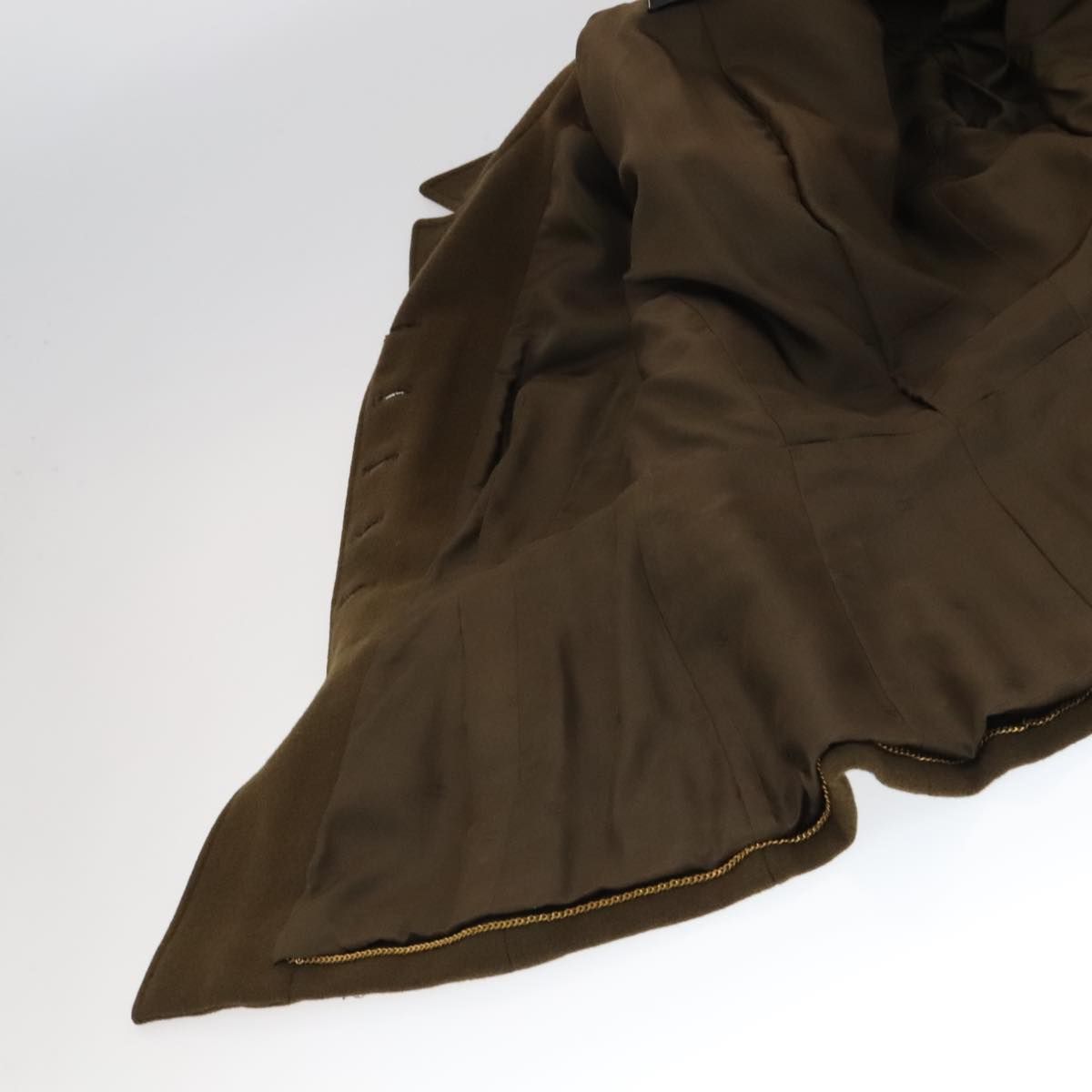 Chanel Jacket Wool Brown Cc Auth