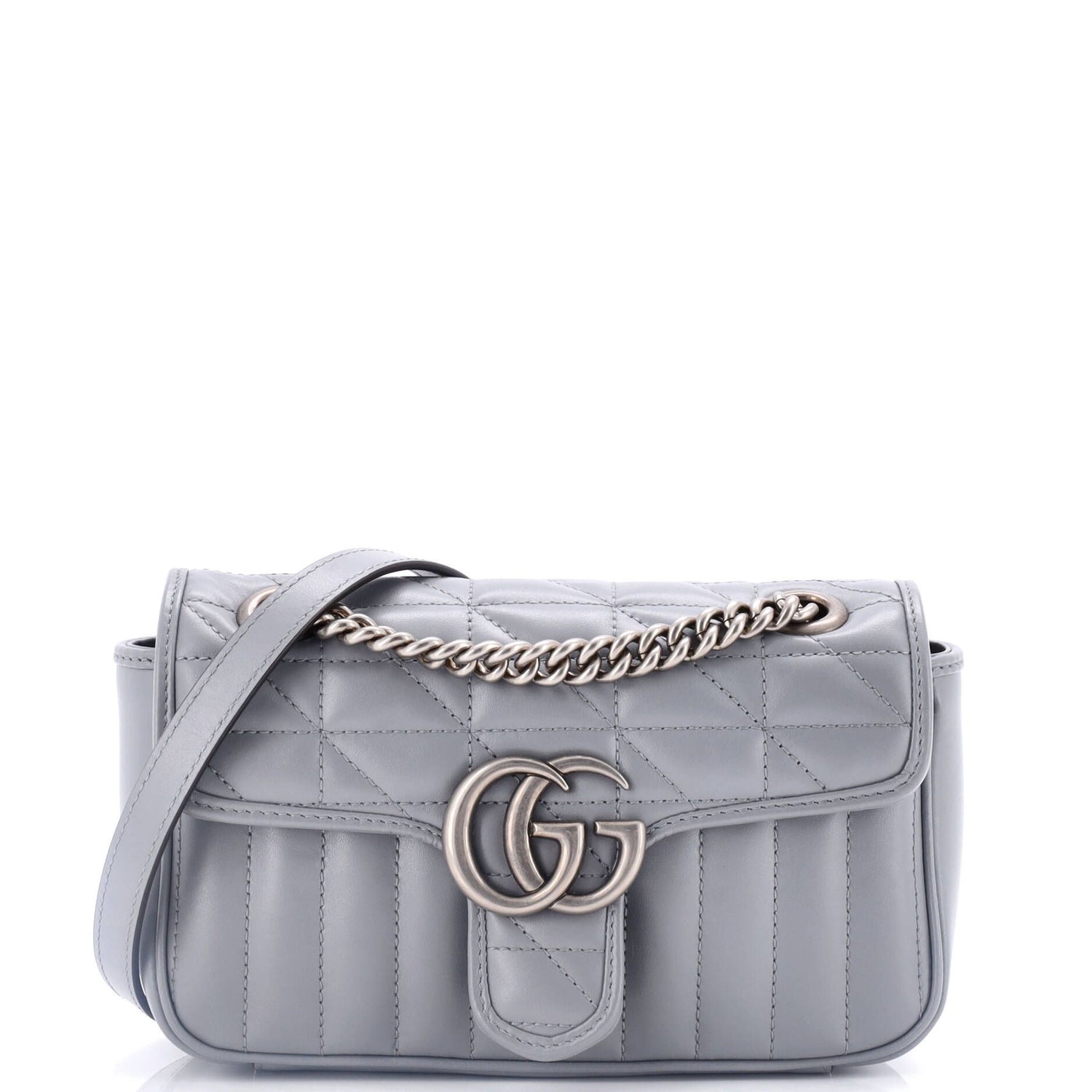 Gucci Calfskin Matelasse Aria Mini GG Marmont Shoulder Bag