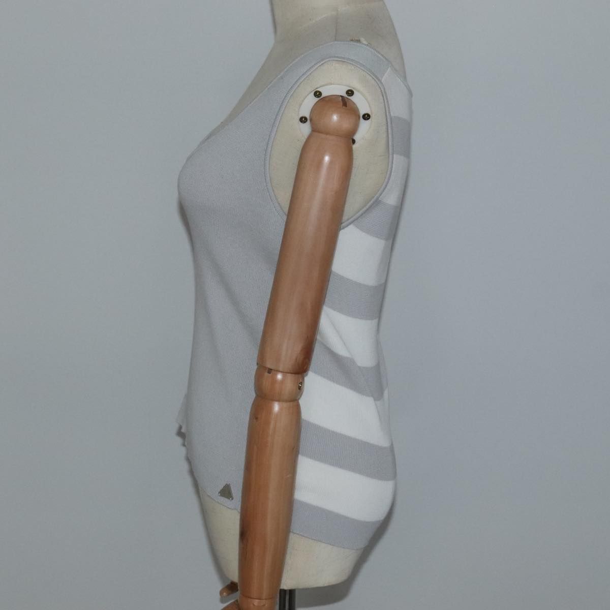 Chanel Tank Top Cotton 38 Gray Cc Auth