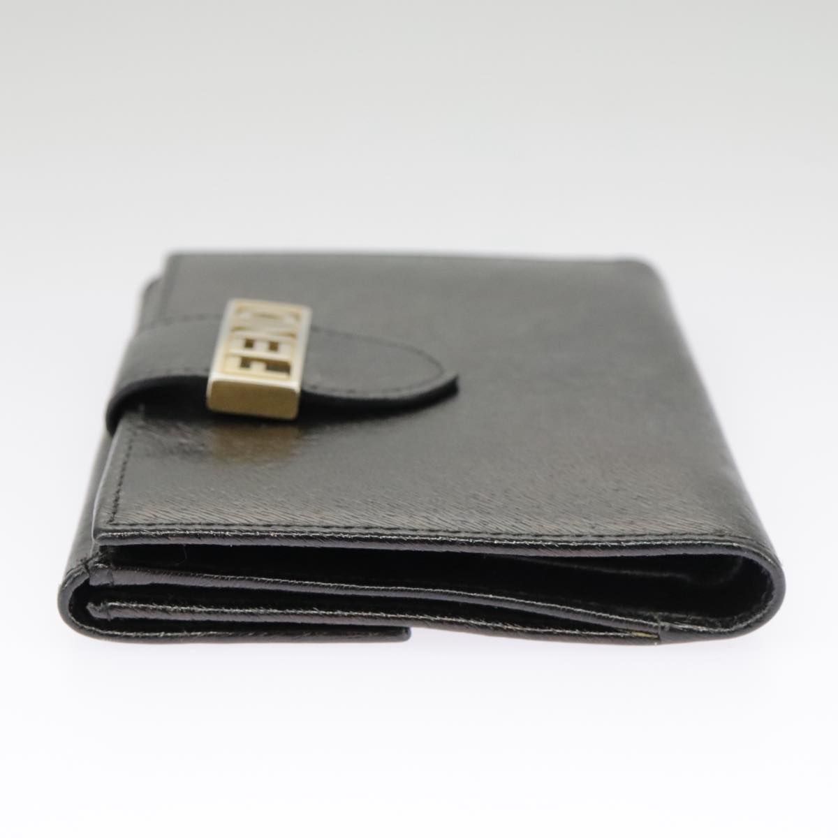 Fendi Wallet Leather Black Auth