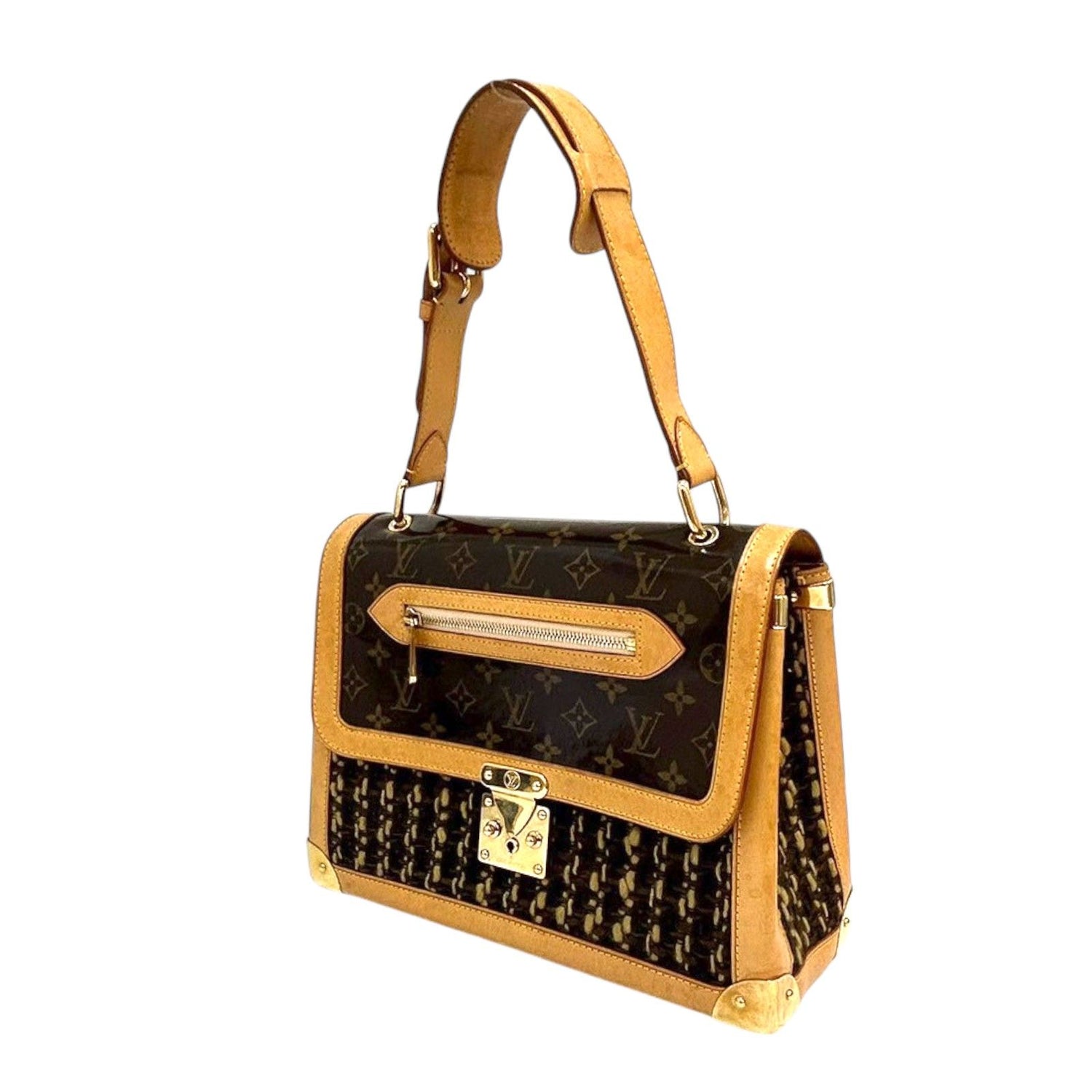 Louis Vuitton Tweddy Gm Shoulder Bag Tweed Brown (discoloration) M 92821