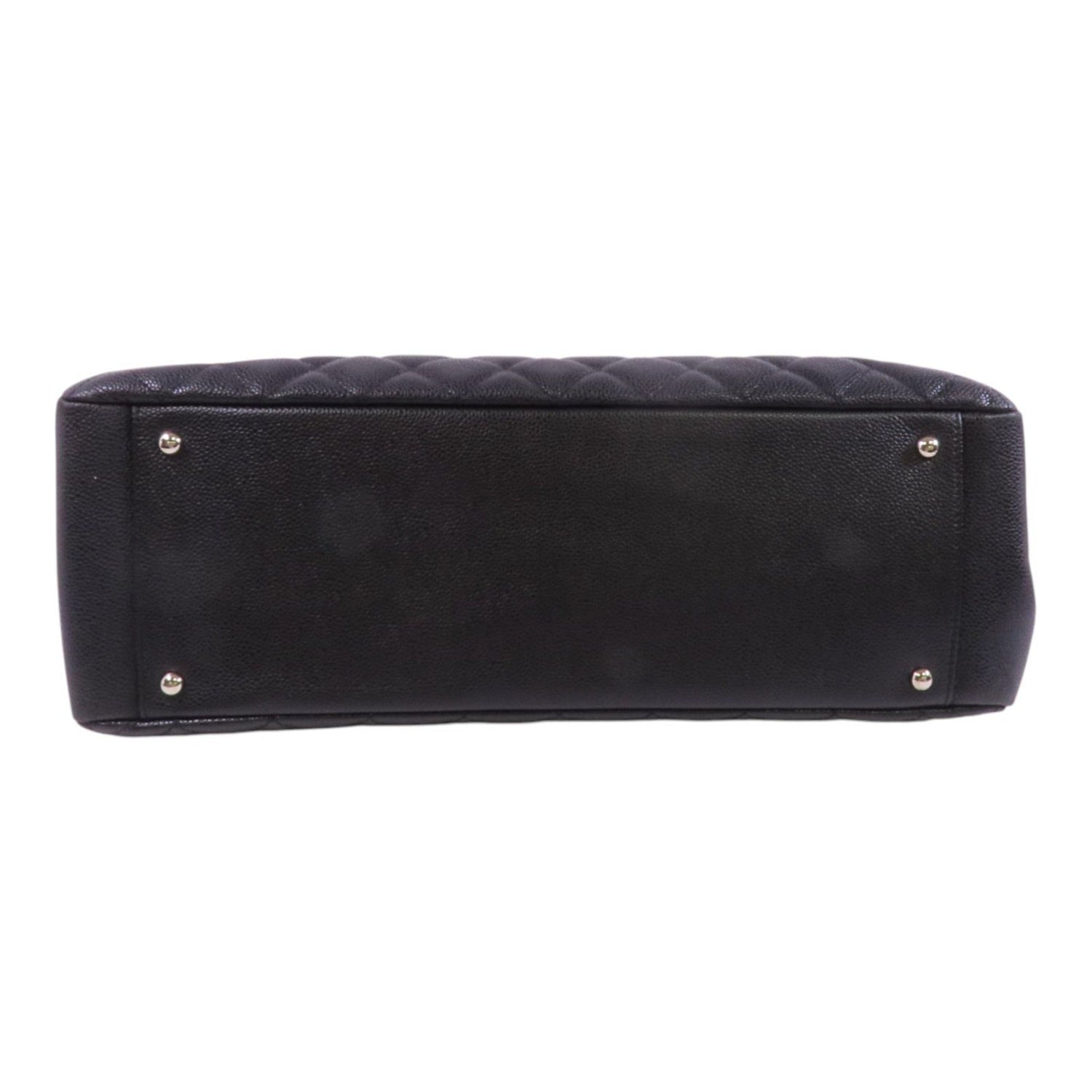 Chanel Black Cowhide Leather Gst Silver Crosshair Shoulder Bag Calfskin (cowhide)