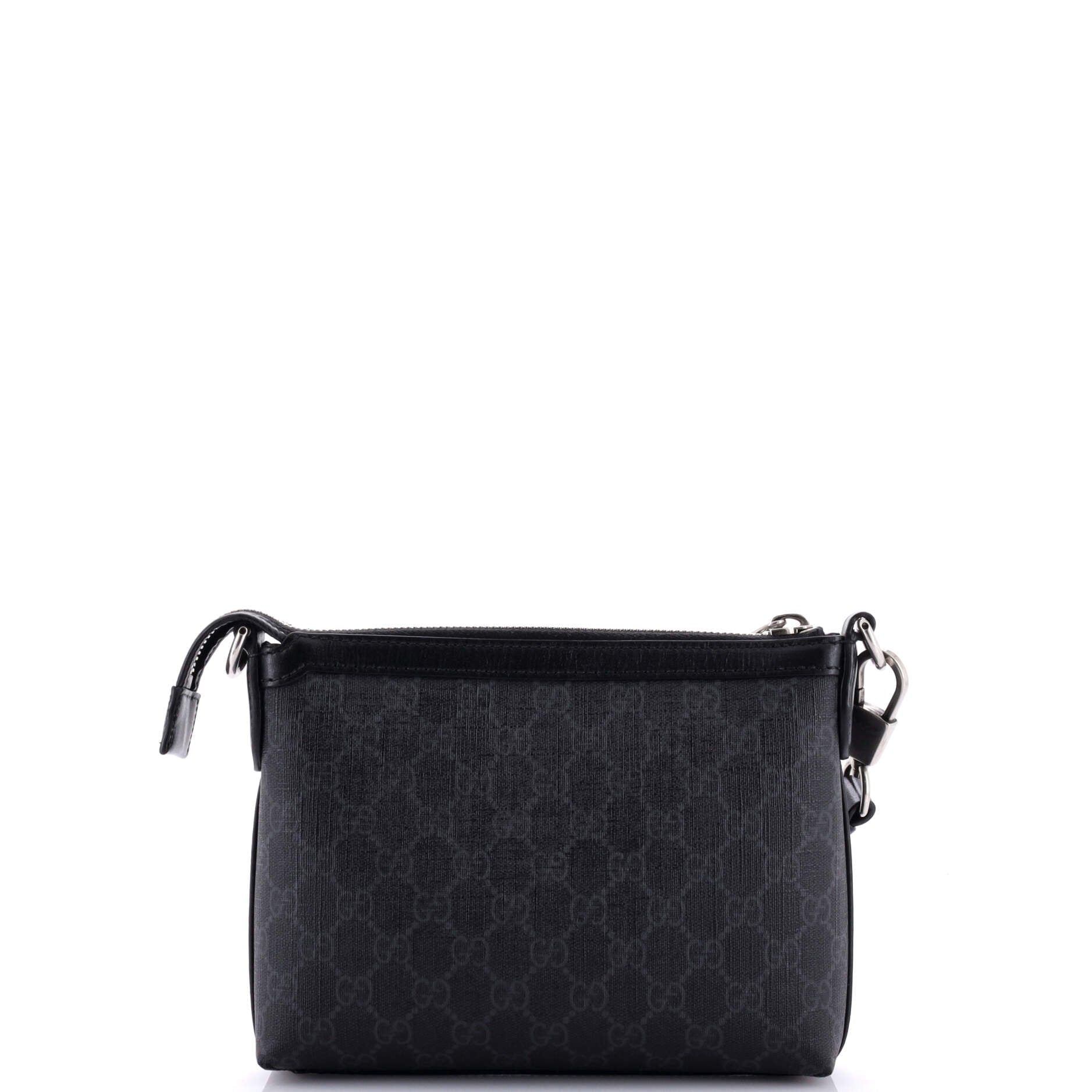 Gucci Interlocking G Patch Wristlet Messenger Bag Gg Coated Canvas Small