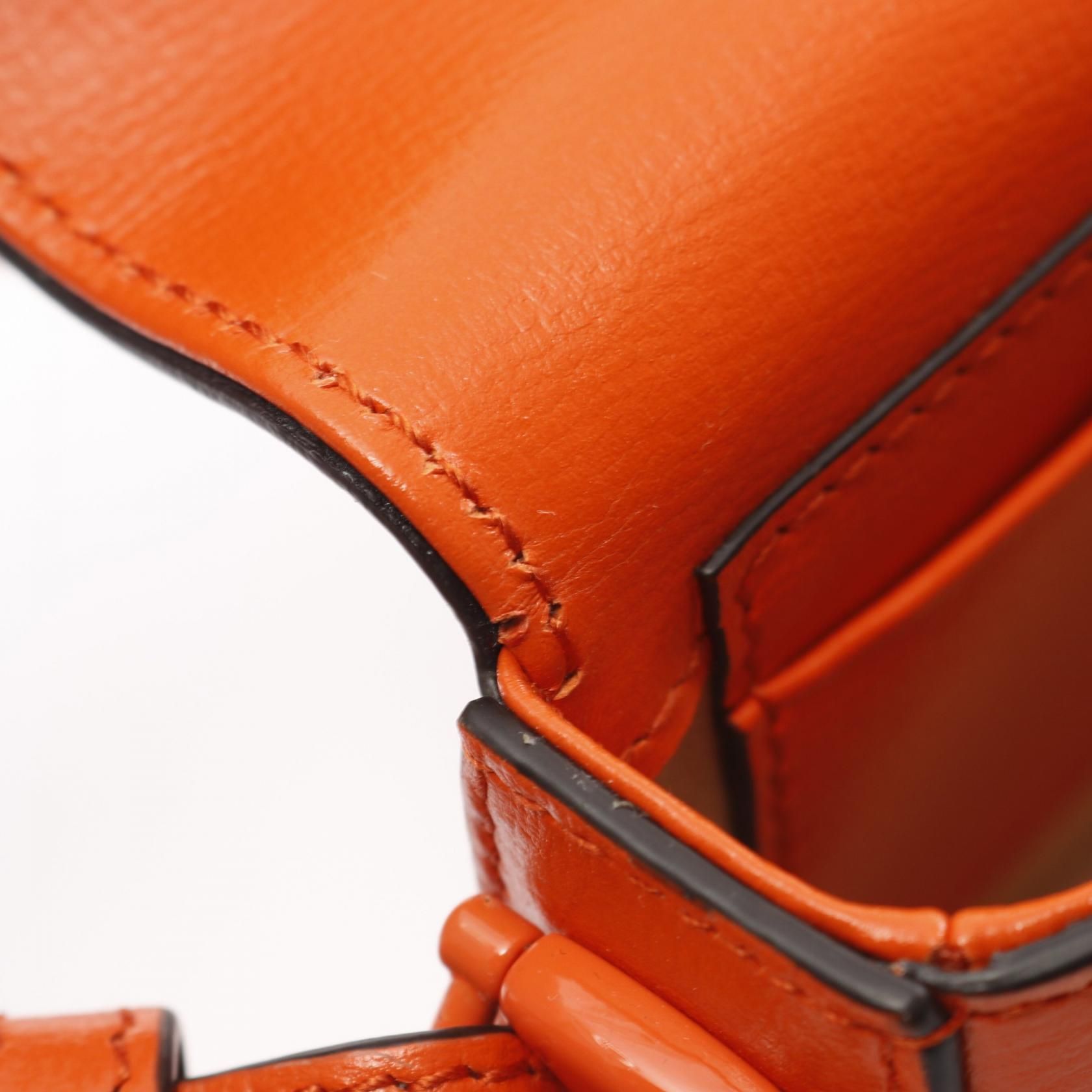 Gucci Mini Horsebit 1955 Shoulder Bag Orange Leather 726863