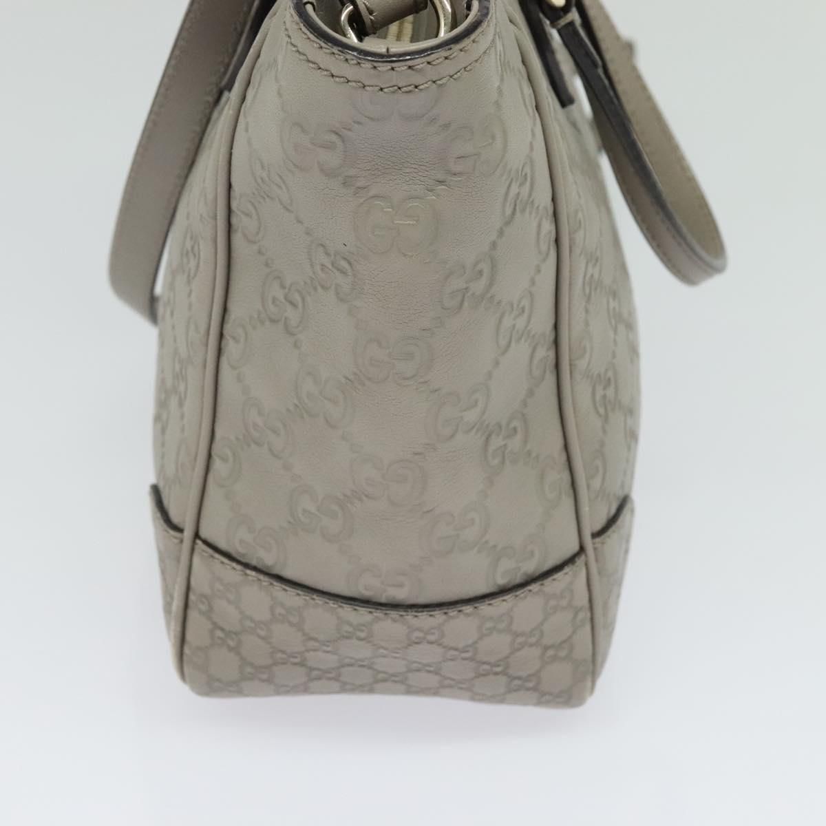 Gucci Gg Canvas Guccissima Hand Bag Leather Gray Gold 353121 Auth