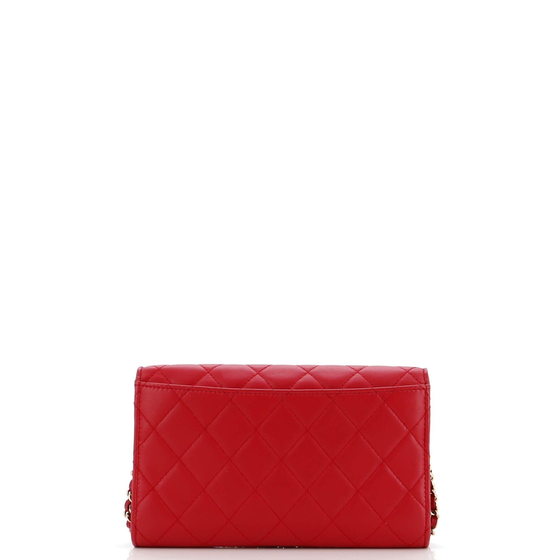 Chanel Wallet On Short Chain Quilted Lambskin