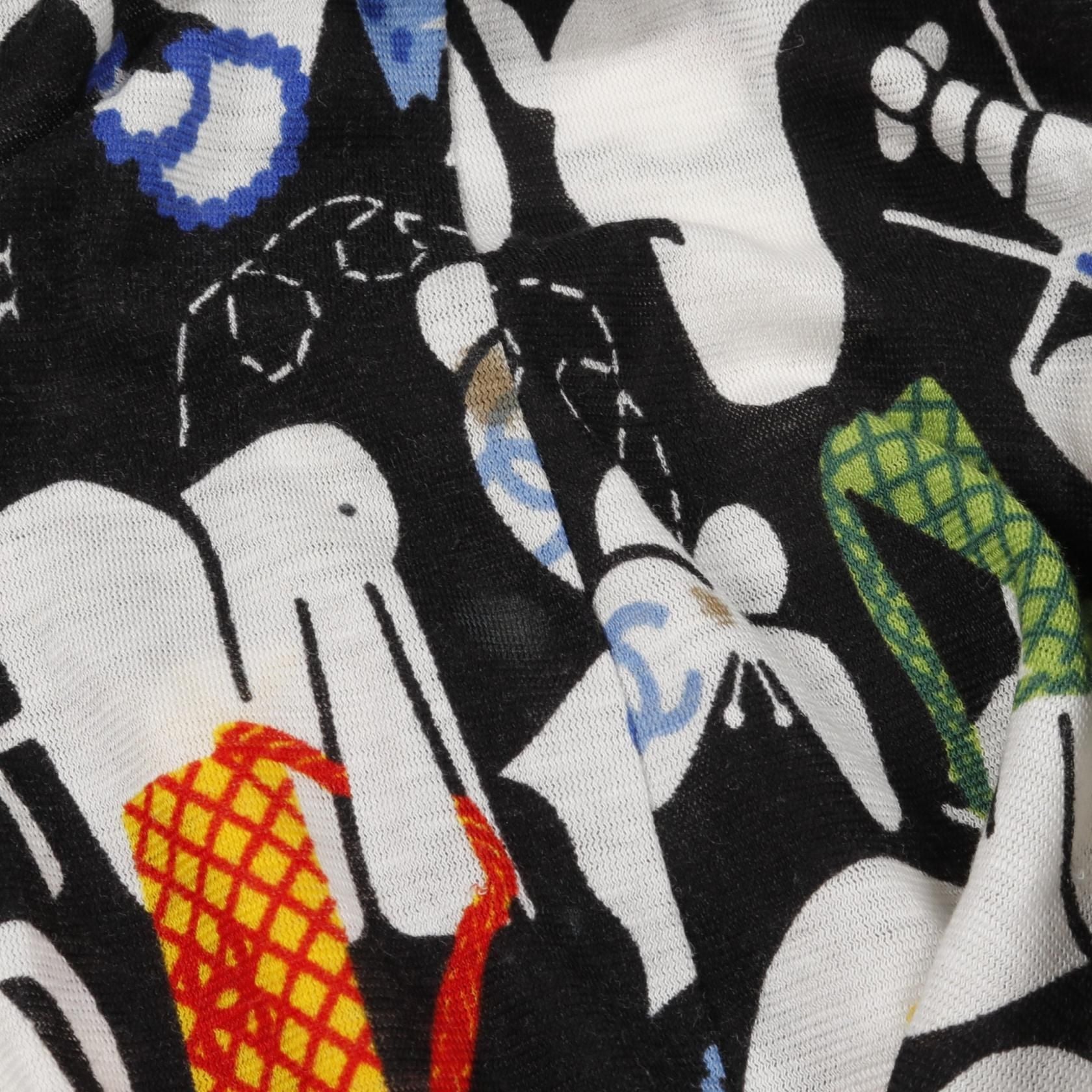 Chanel Black Multicolor Coco Mark Camelia Dress Cotton P 30594