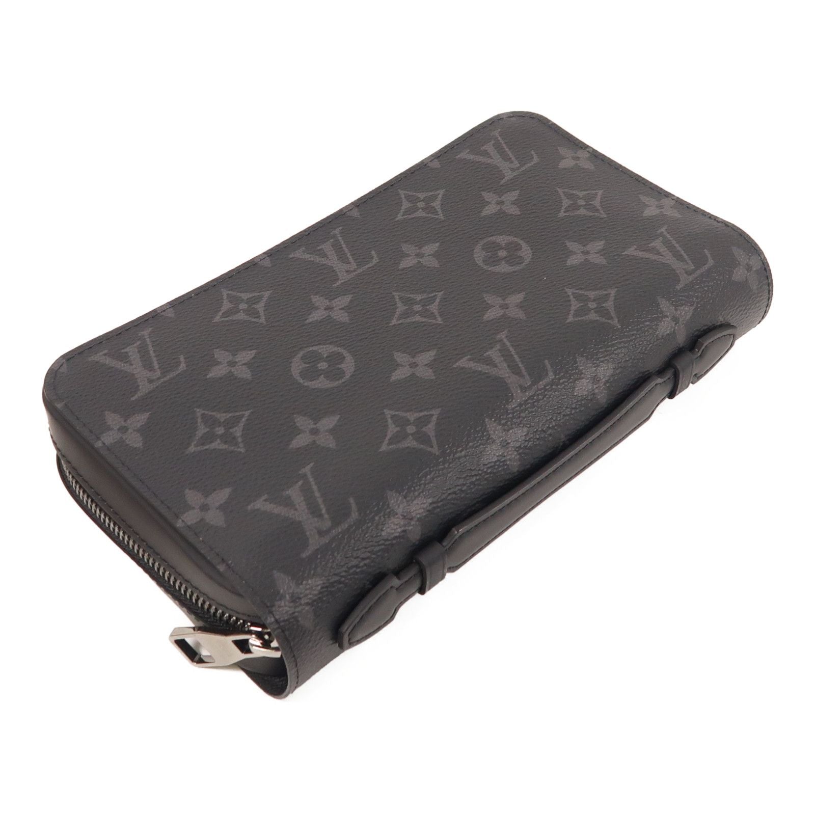 Louis Vuitton Monogram Eclipse Zippy Xl Wallet Changzhenbao Black Around Long Wallet M 61698