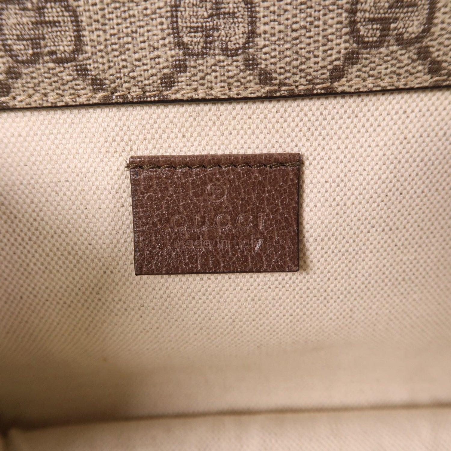 Gucci Painted Canvas Neo Vintage Small Gold Shoulder Bag Brown Pvc Coated Canvas 501050