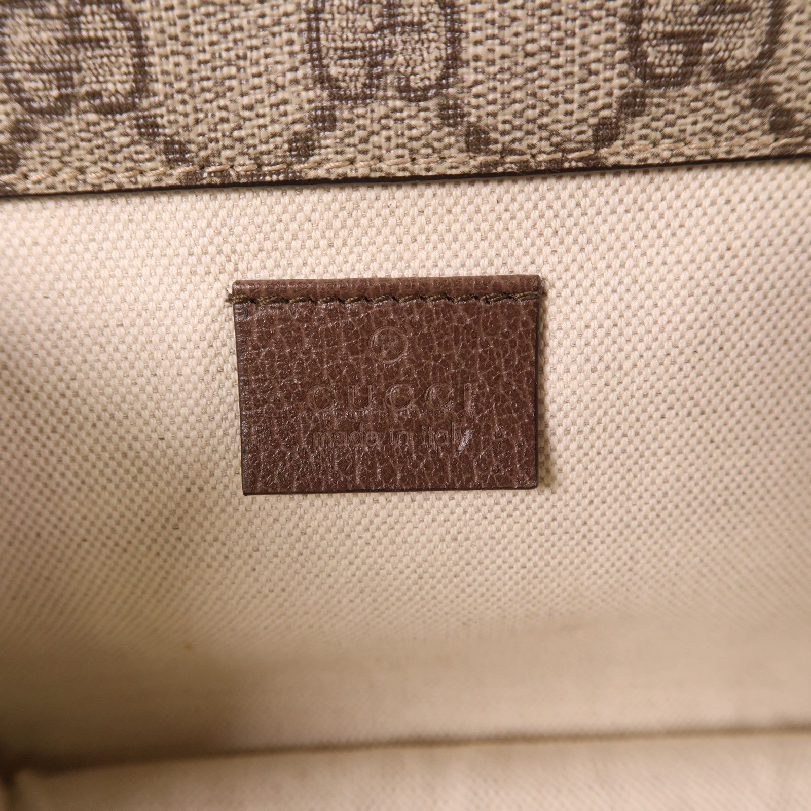 Gucci Painted Canvas Neo Vintage Small Gold Shoulder Bag Brown Pvc Coated Canvas 501050
