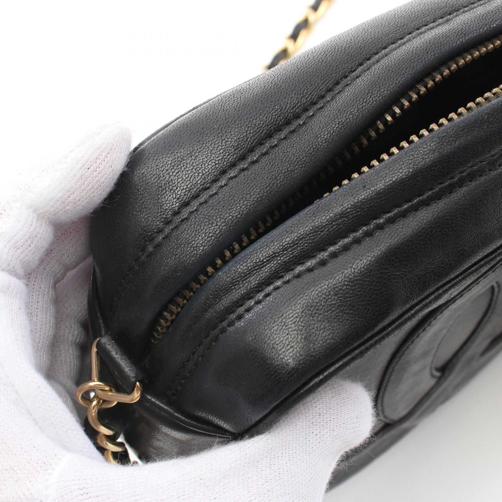 Chanel Black Matelasse Big Coco Mark Shoulder Bag Lambskin (sheep Leather)