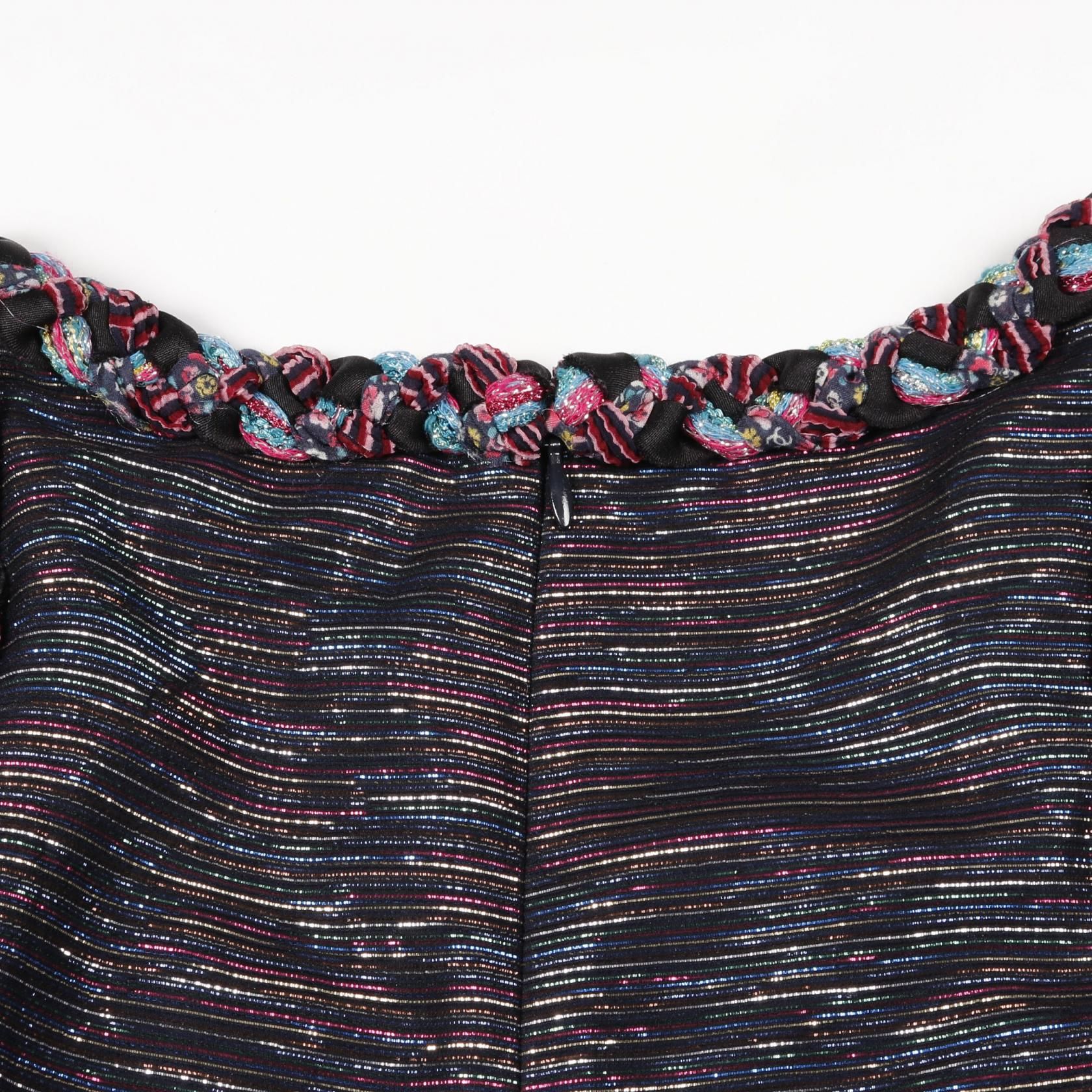 Chanel Black Multicolor Coco Mark Dress Silk P 70048v 48334