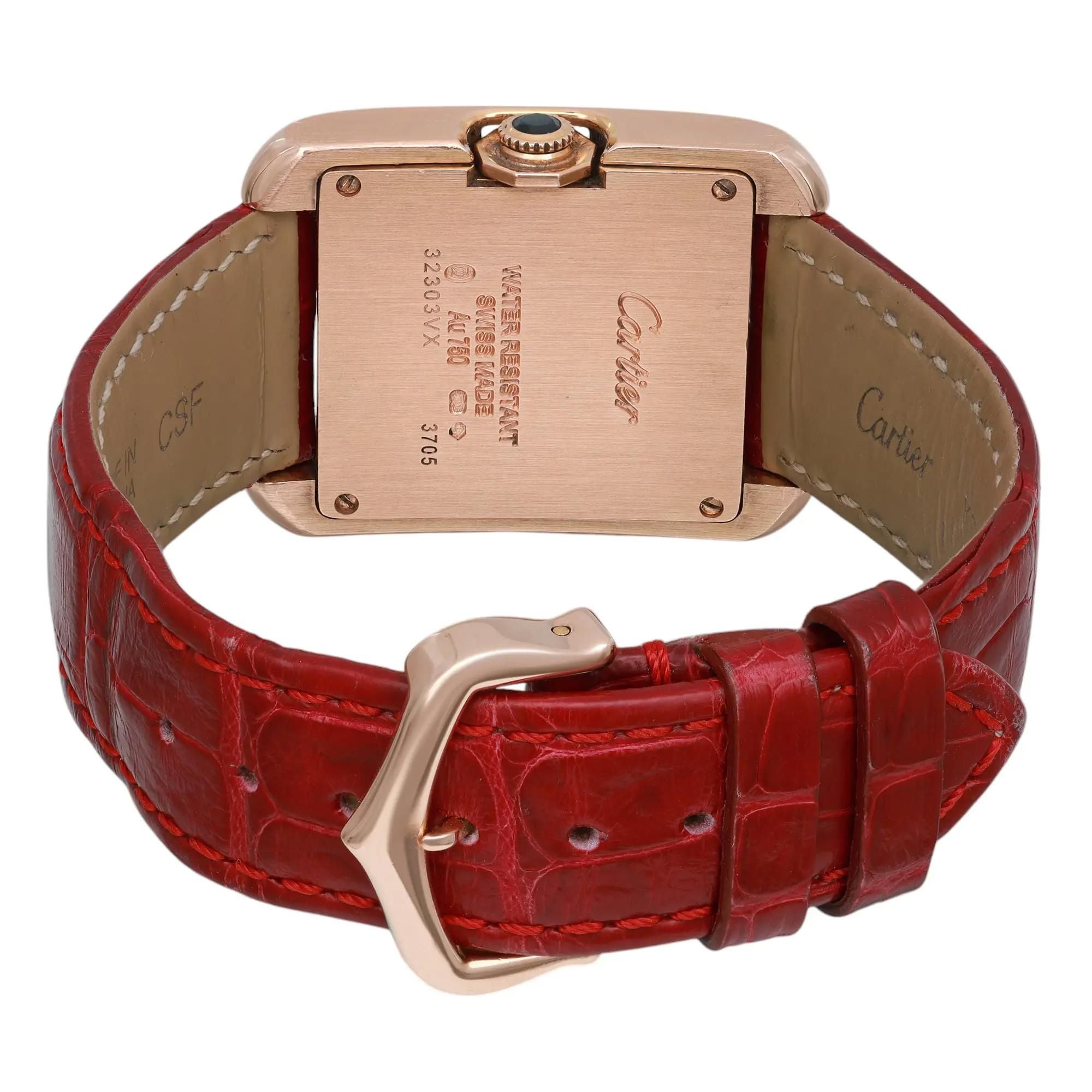 Cartier Tank Anglaise Silver Diamond Dial Ladies Quartz Watch WJTA0009