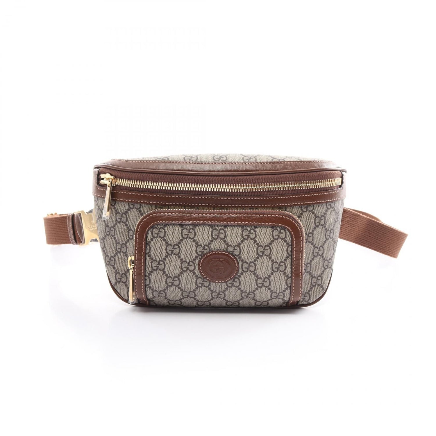 Gucci GG Supreme Monogram Textured Calfskin Retro Interlocking G Belt Bag