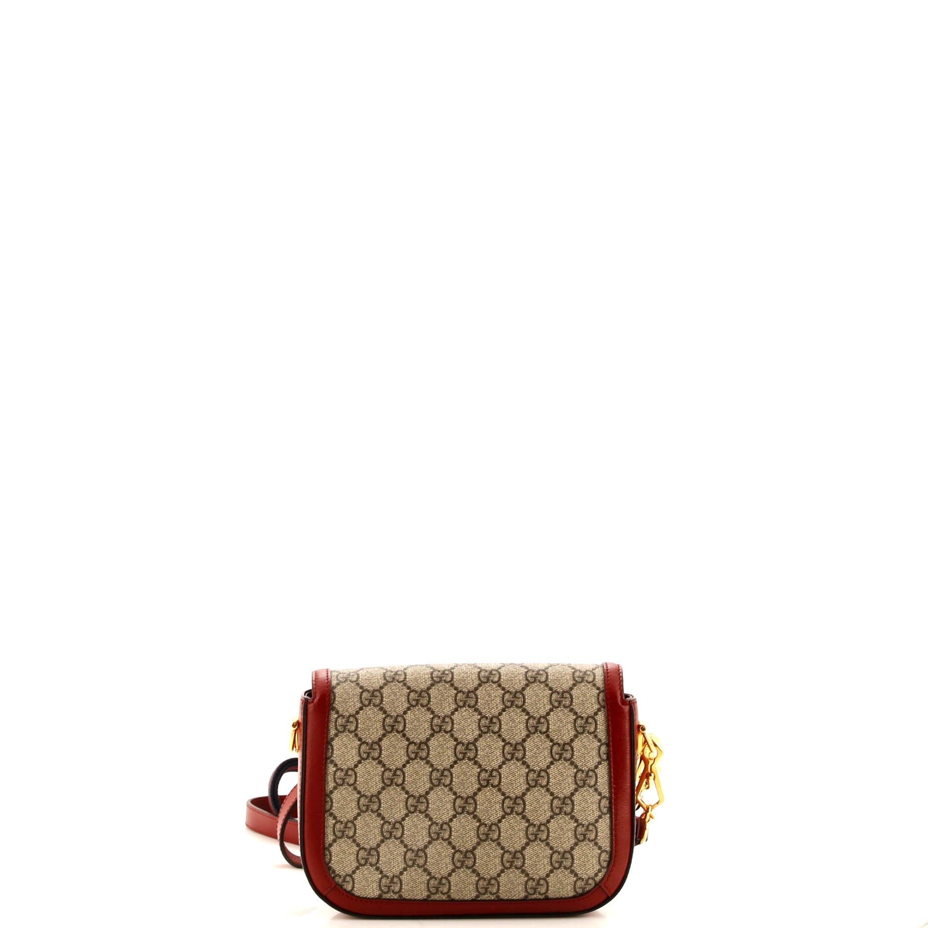 Gucci Horsebit 1955 Shoulder Bag Gg Coated Canvas Mini