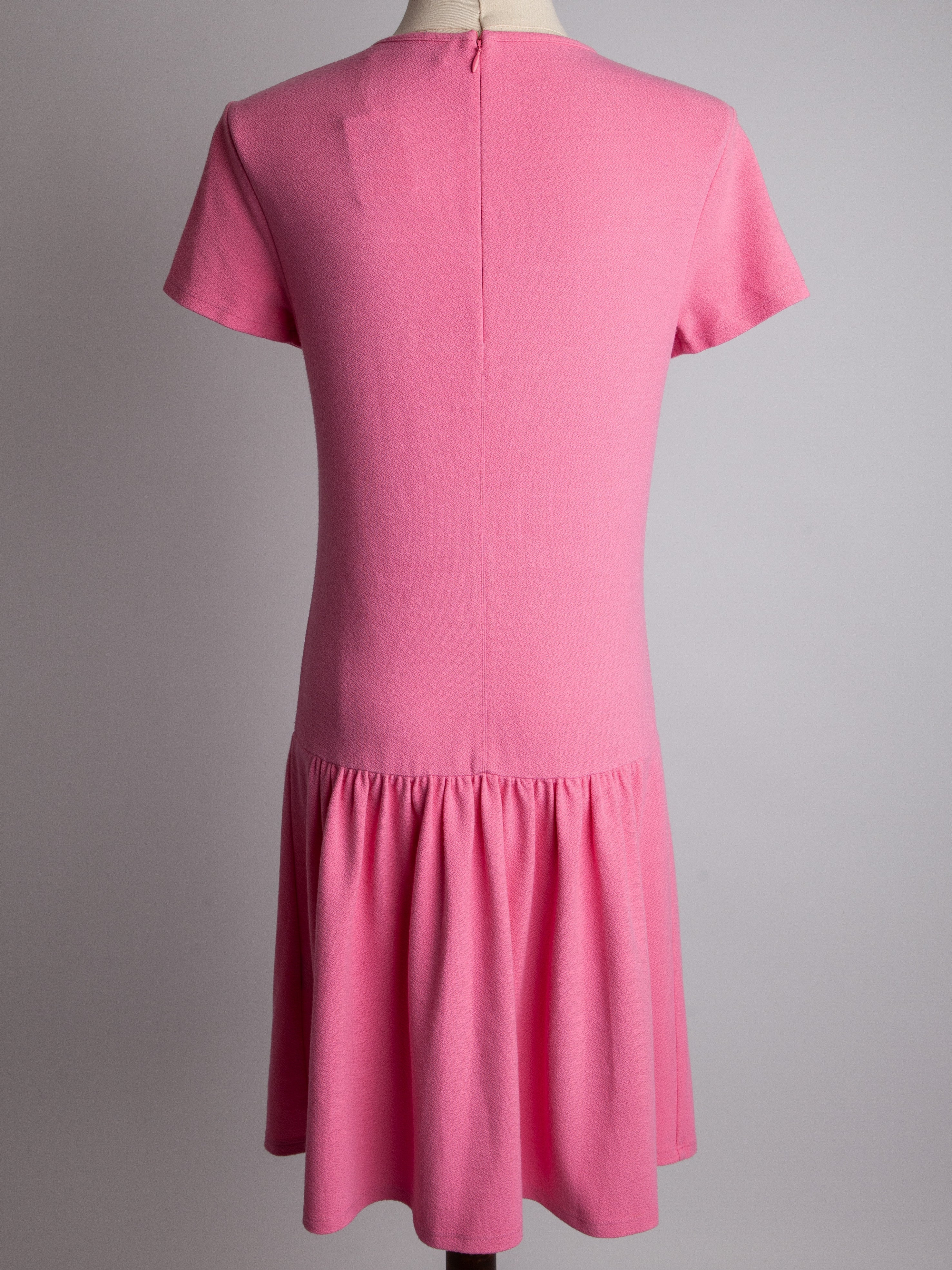 Good Blumarine Pink Viscose Dress Size M with Embellished Neckline