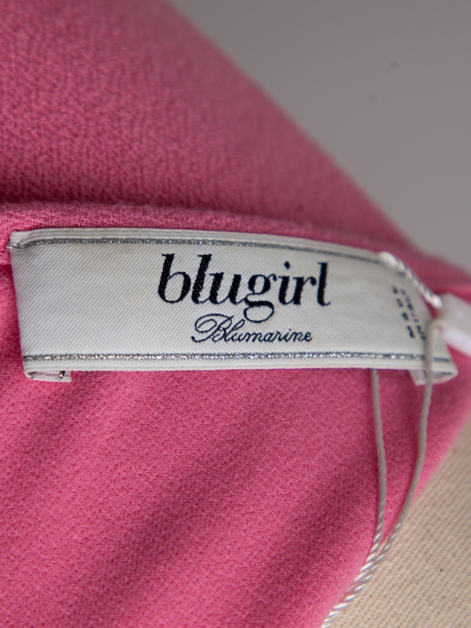 Good Blumarine Pink Viscose Dress Size M with Embellished Neckline