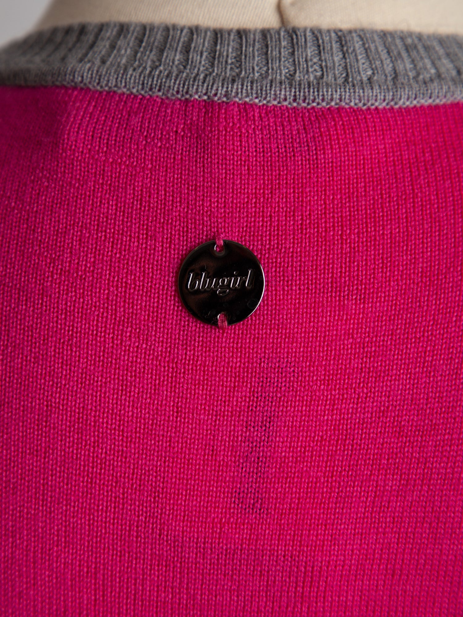 Good Blumarine Pink Cashmere Dress with Gray Sash Size N/A
