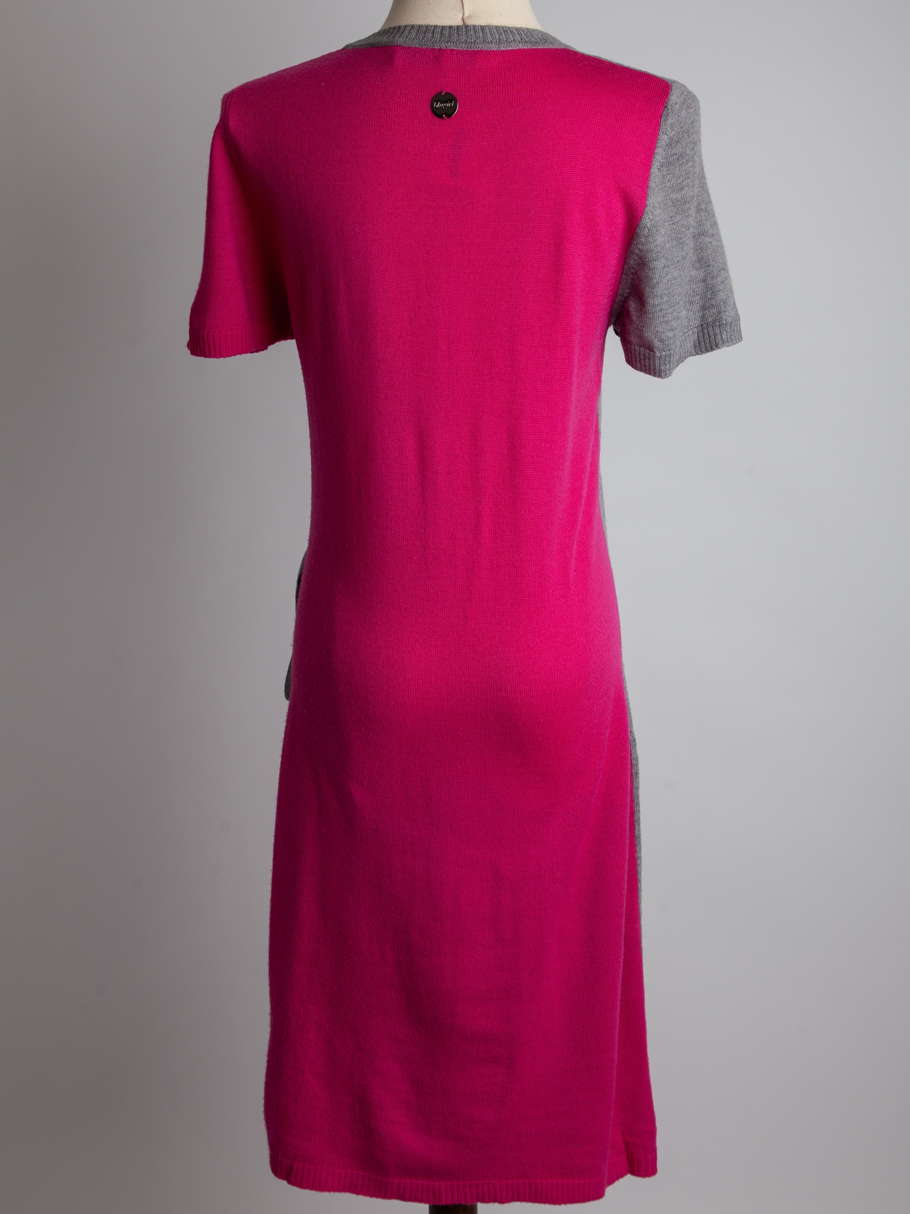 Good Blumarine Pink Cashmere Dress with Gray Sash Size N/A