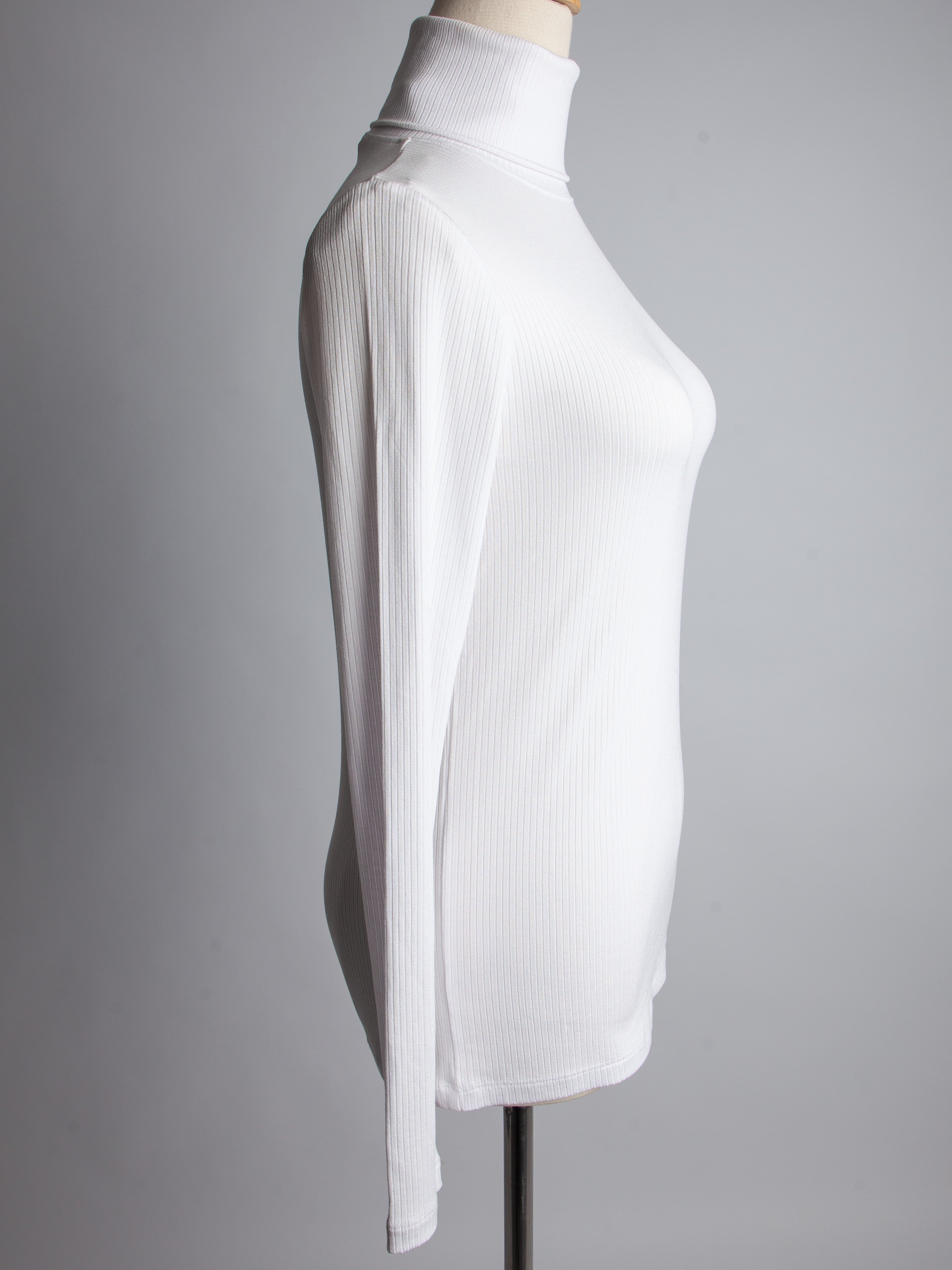 Good Calvin Klein White Ribbed Turtleneck Top Size S Women