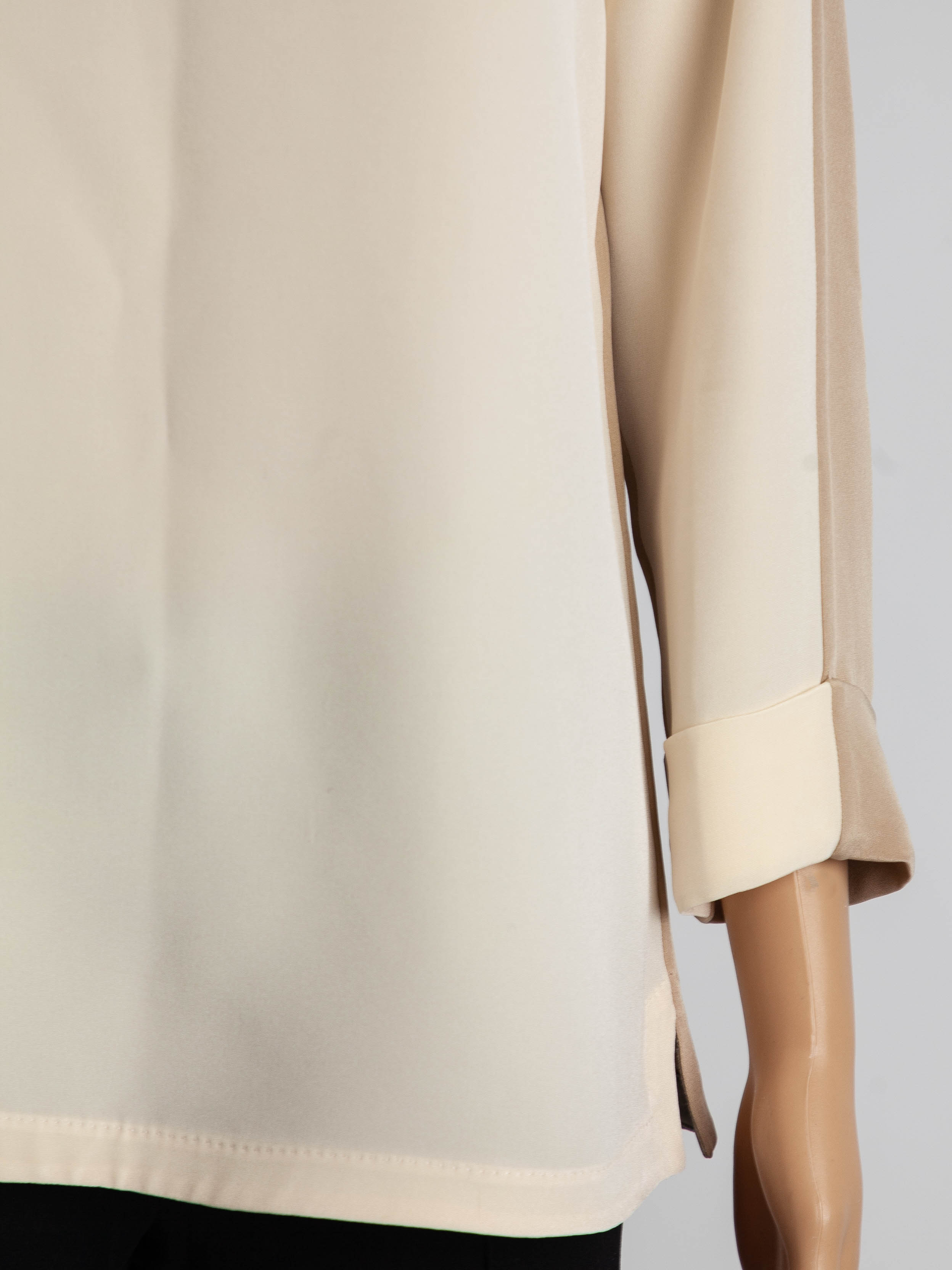 Good Condition Loro Piana White Silk Blouse Size S