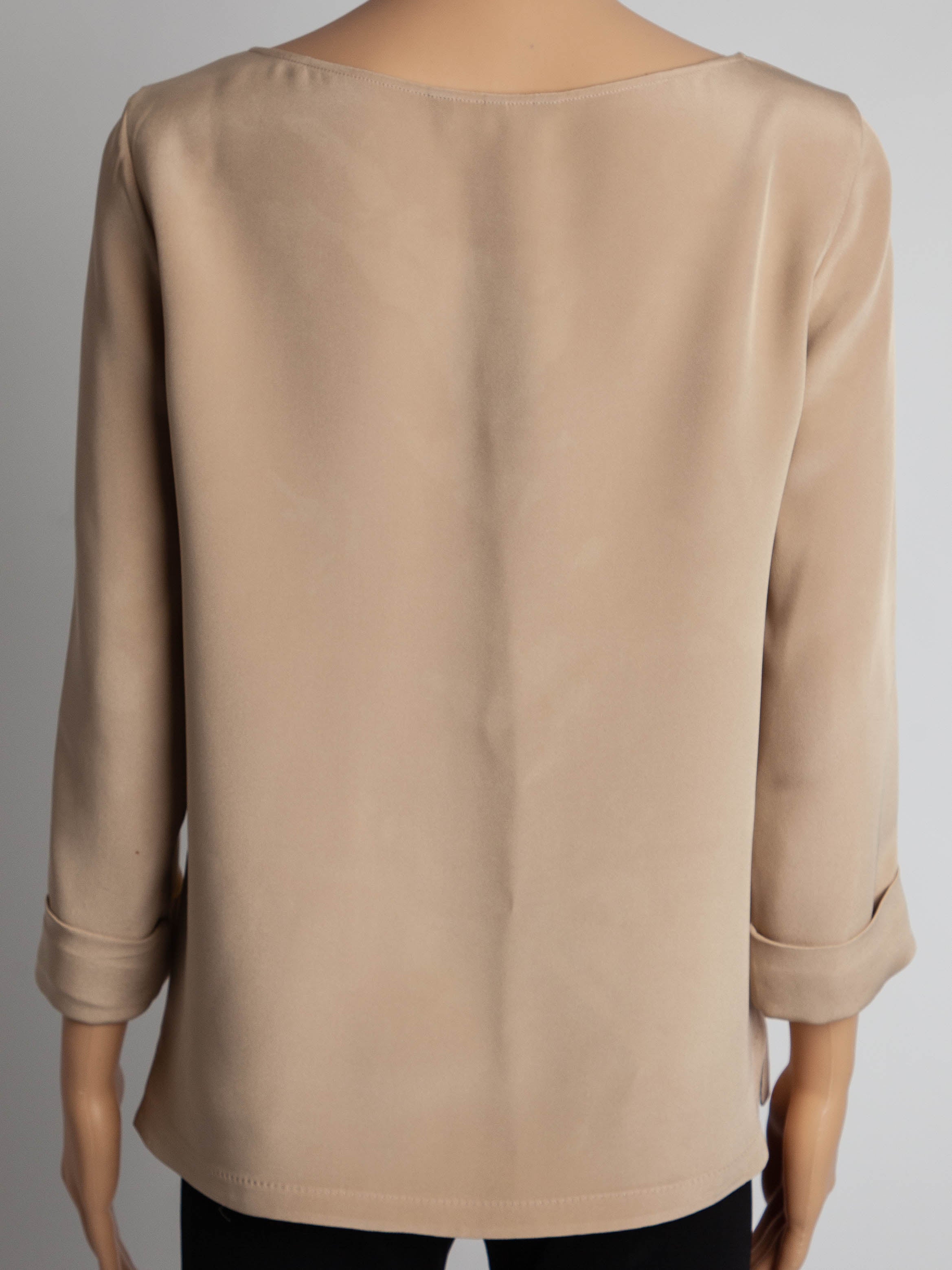 Good Condition Loro Piana White Silk Blouse Size S