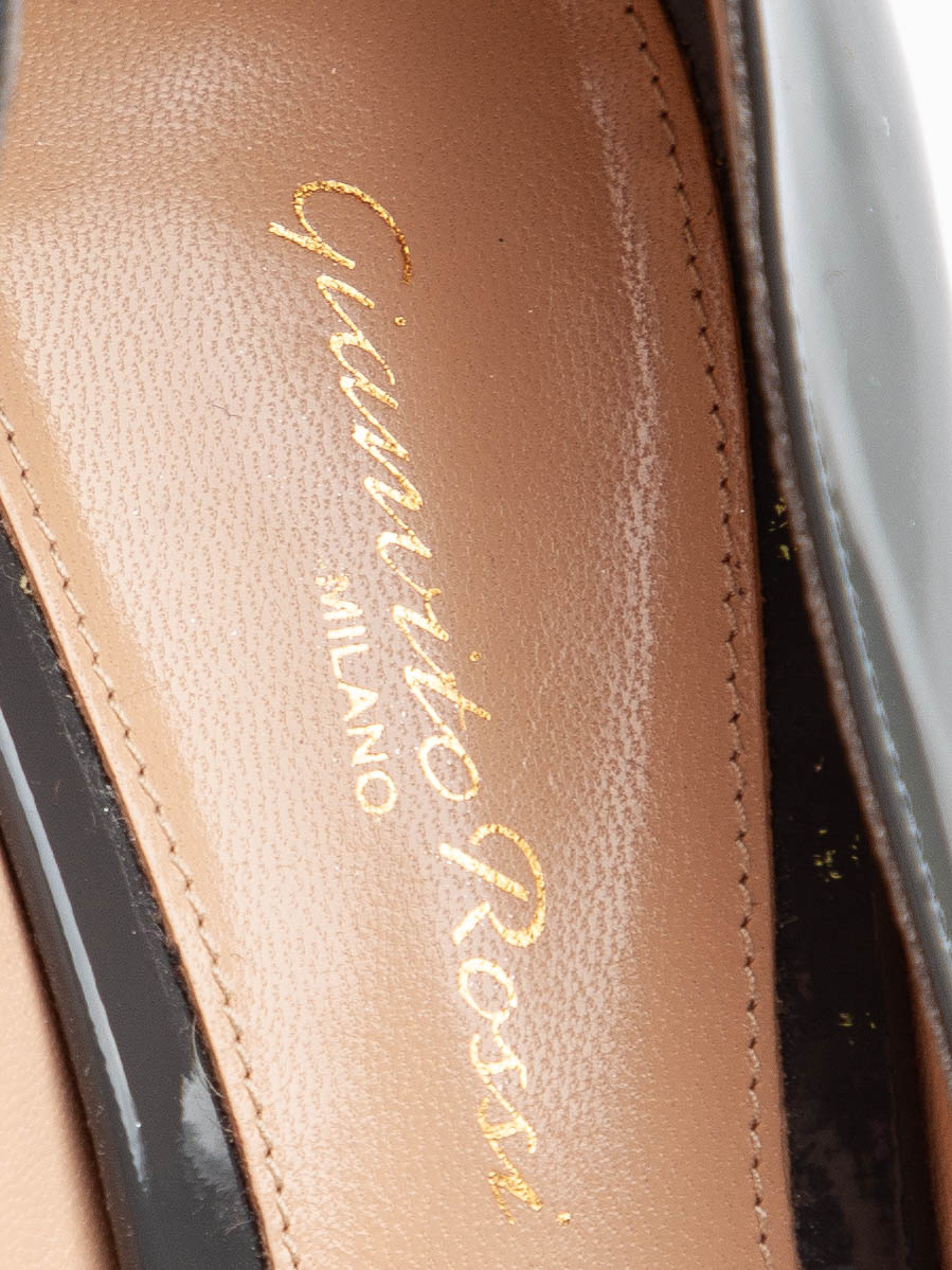Perfect Gianvito Rossi Gray Patent Leather High-Heeled Shoes
