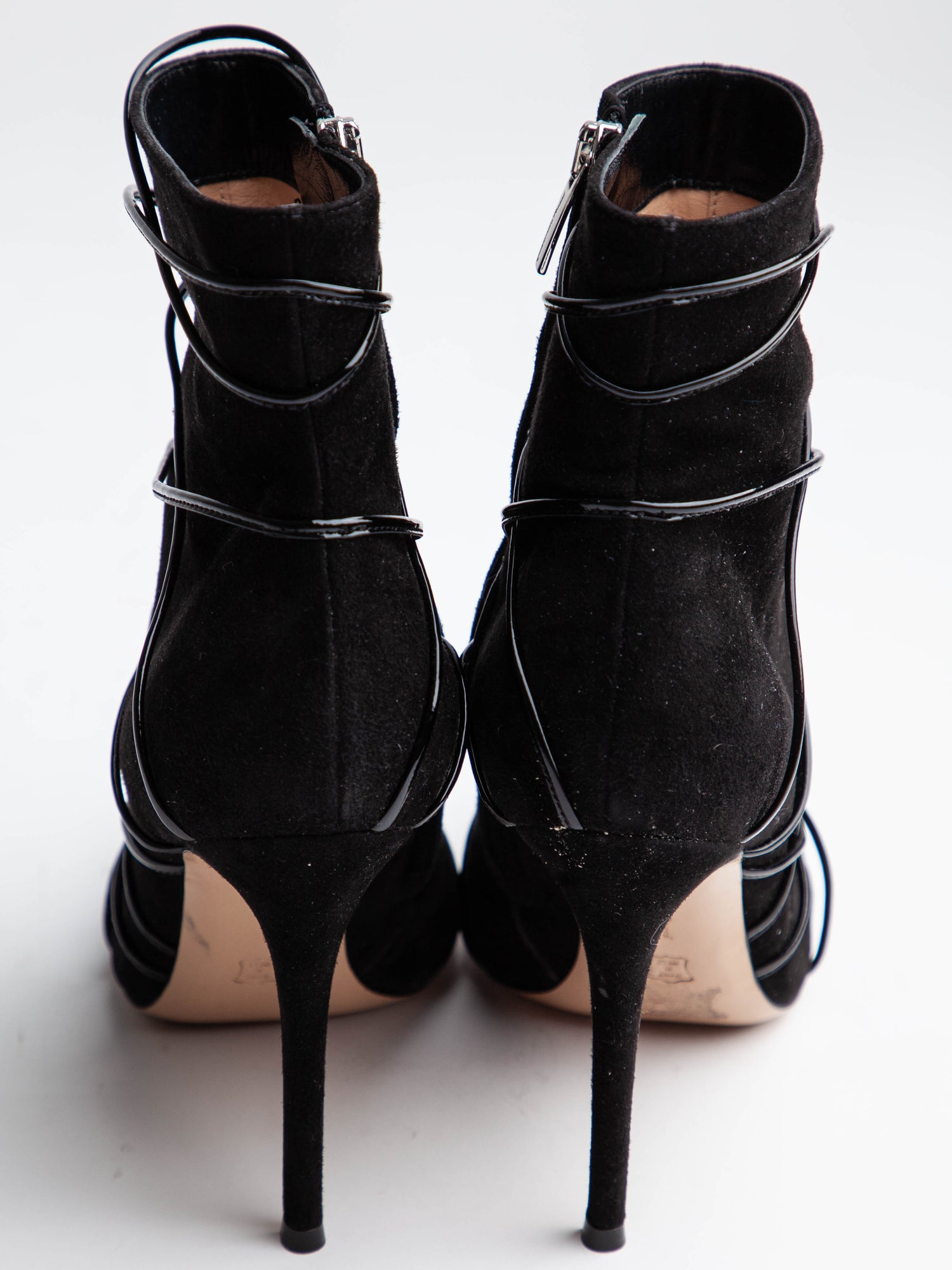 Excellent Gianvito Rossi Black Leather High-Heeled Ankle Boots Size 37
