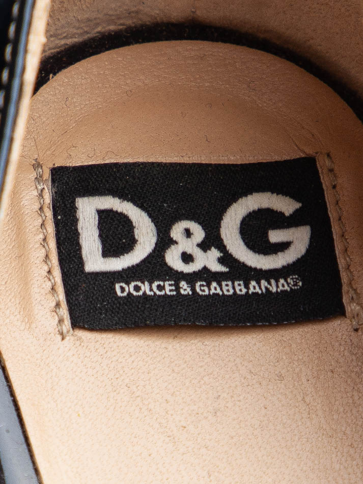 Good Dolce Gabbana Gray Leather Peep-Toe High Heels Size 36.5
