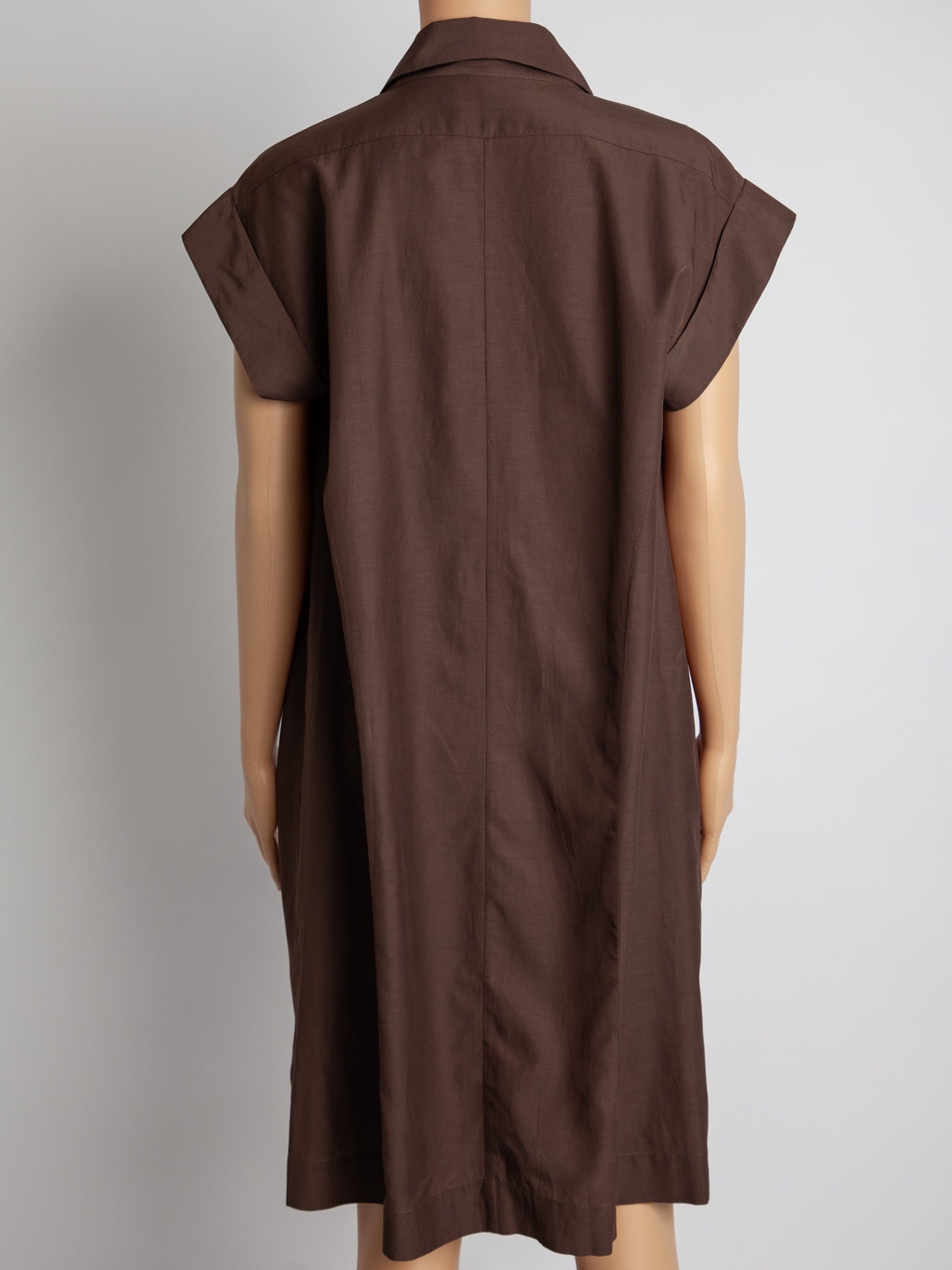 Good Trussardi Orange Cotton Dress Size M with Draped Neckline