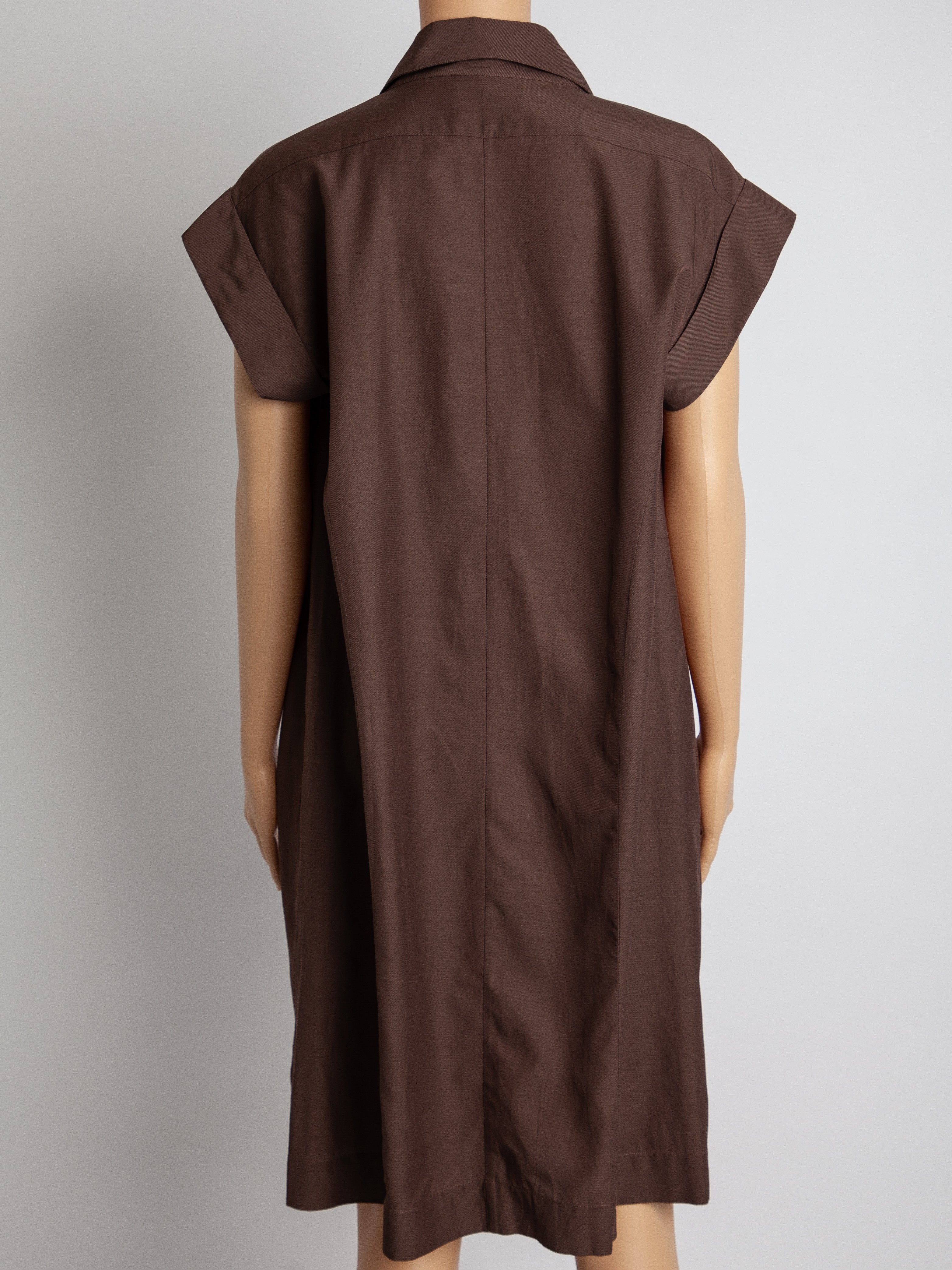 Good Trussardi Orange Cotton Dress Size M with Draped Neckline