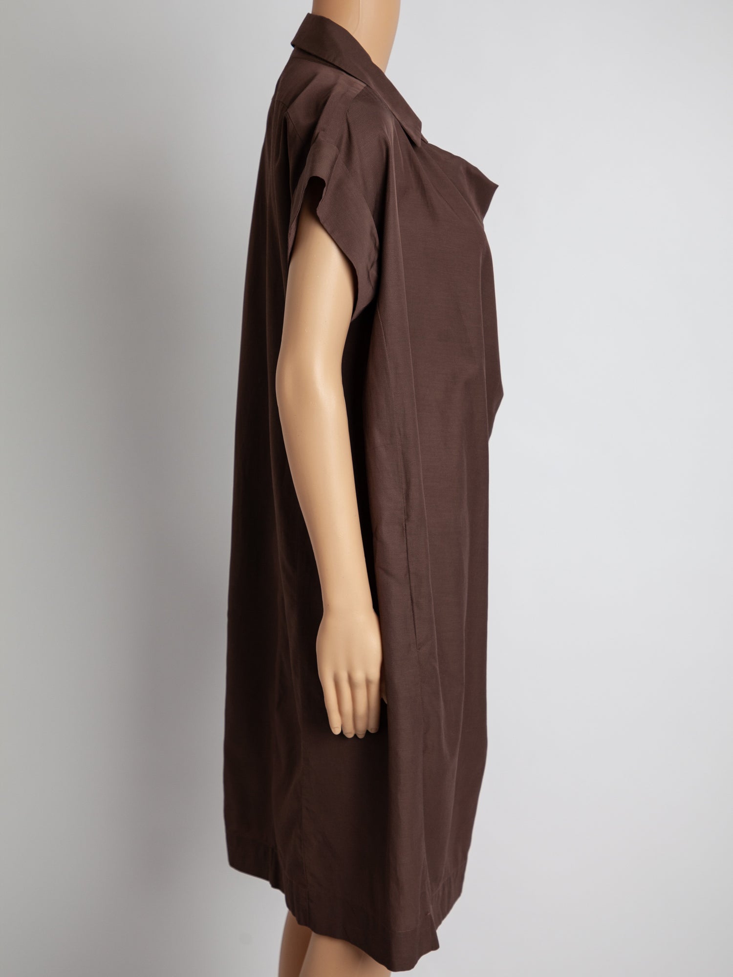 Good Trussardi Orange Cotton Dress Size M with Draped Neckline
