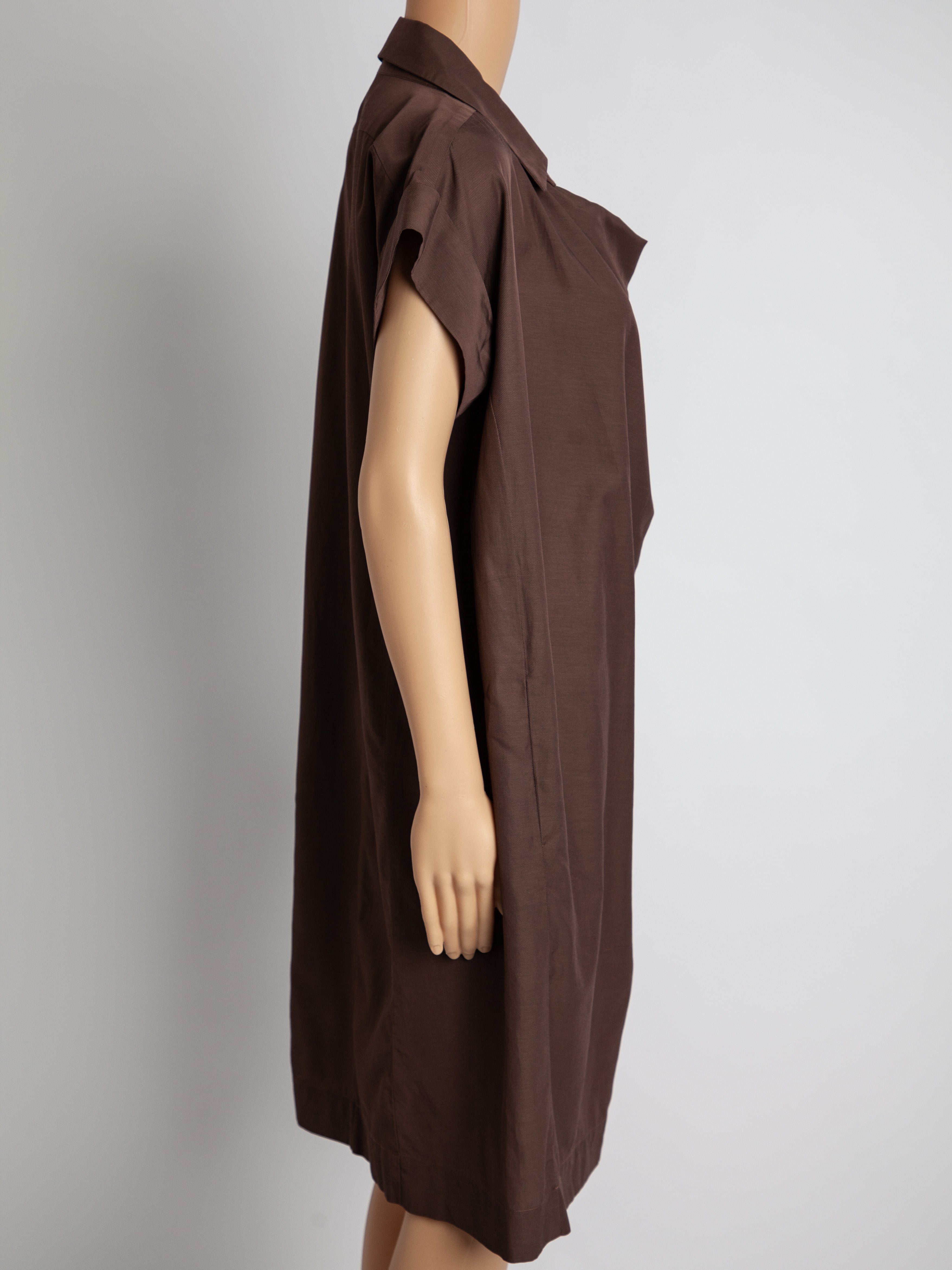 Good Trussardi Orange Cotton Dress Size M with Draped Neckline