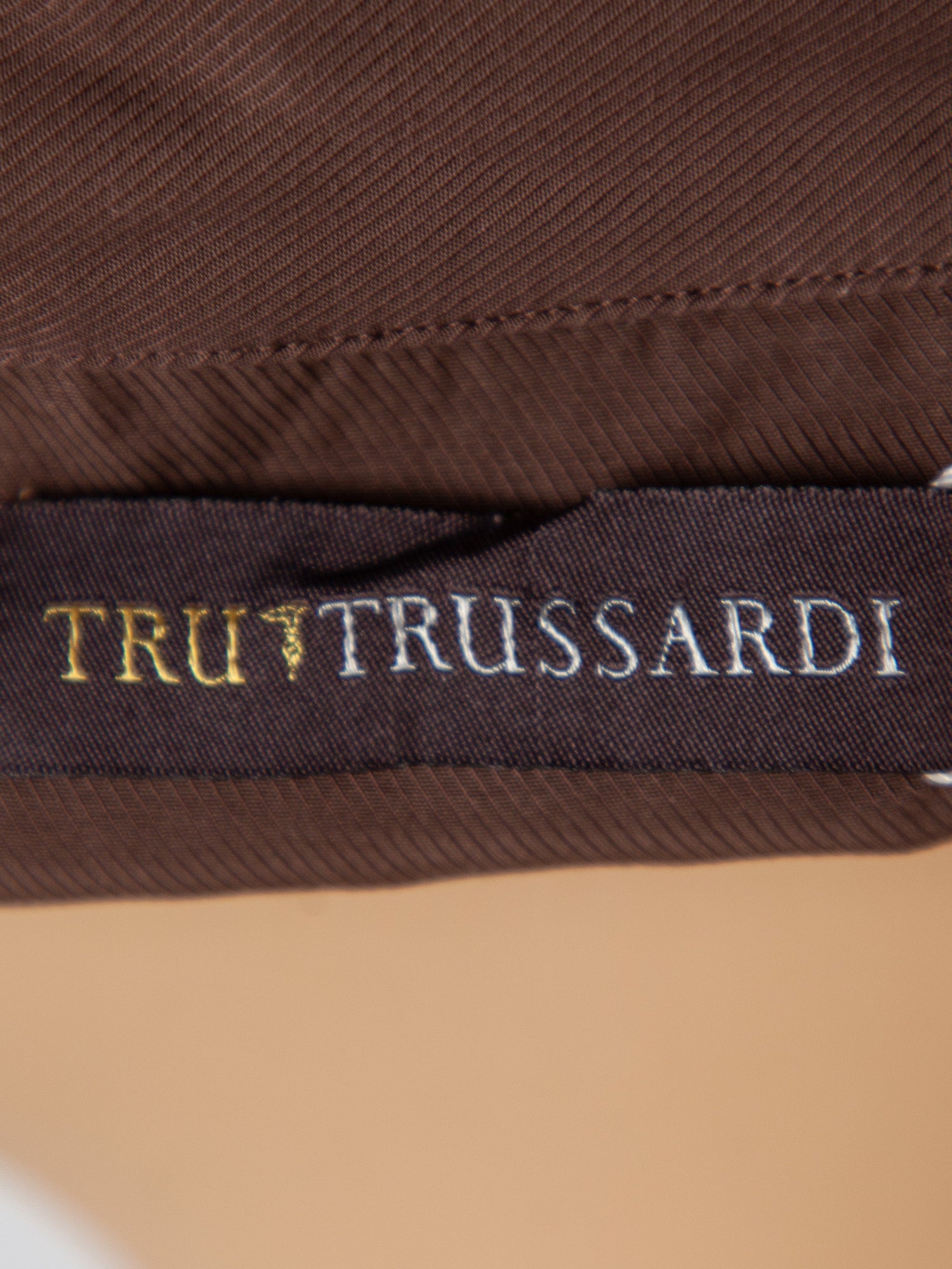 Good Trussardi Orange Cotton Dress Size M with Draped Neckline
