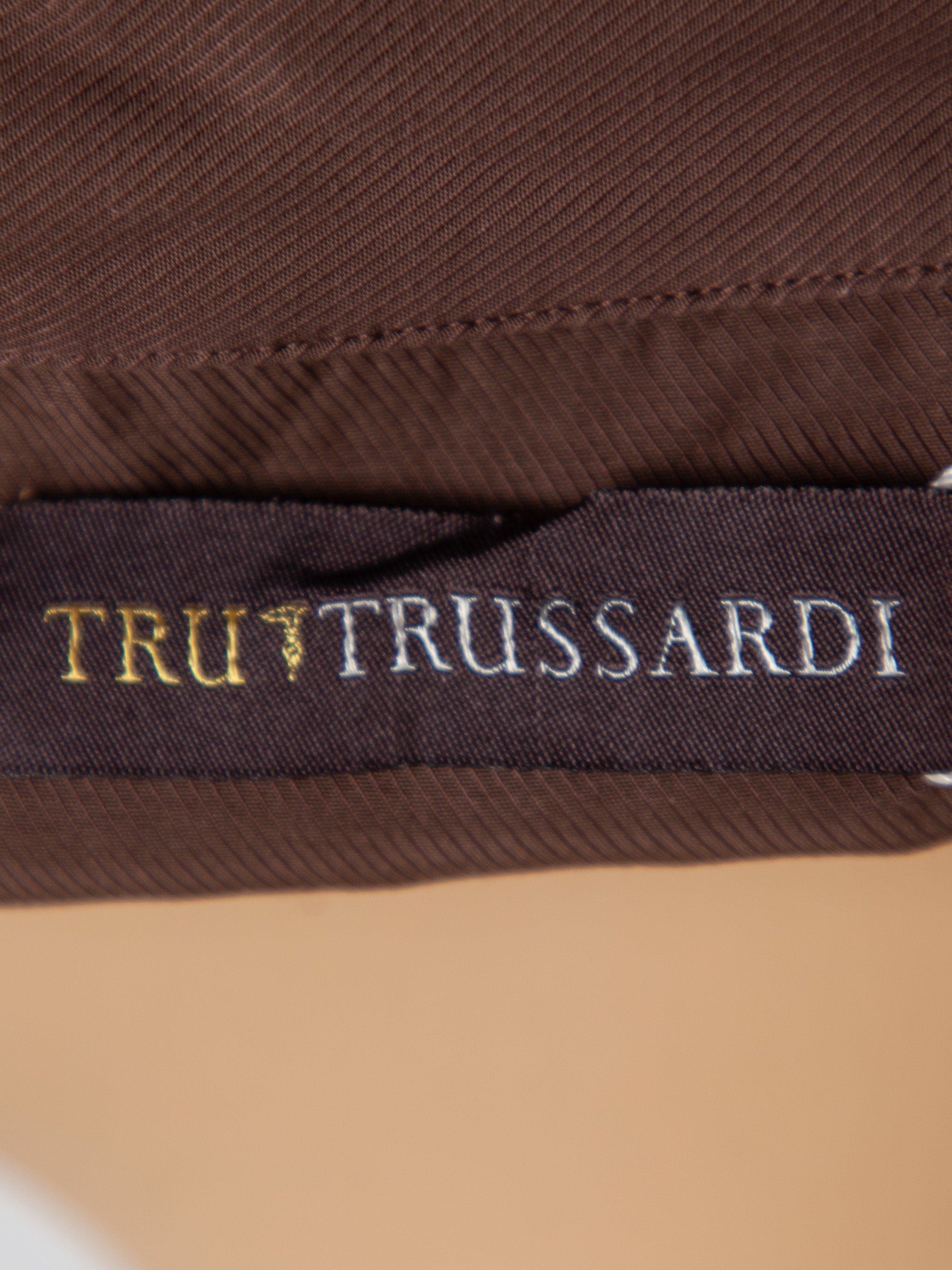 Good Trussardi Orange Cotton Dress Size M with Draped Neckline