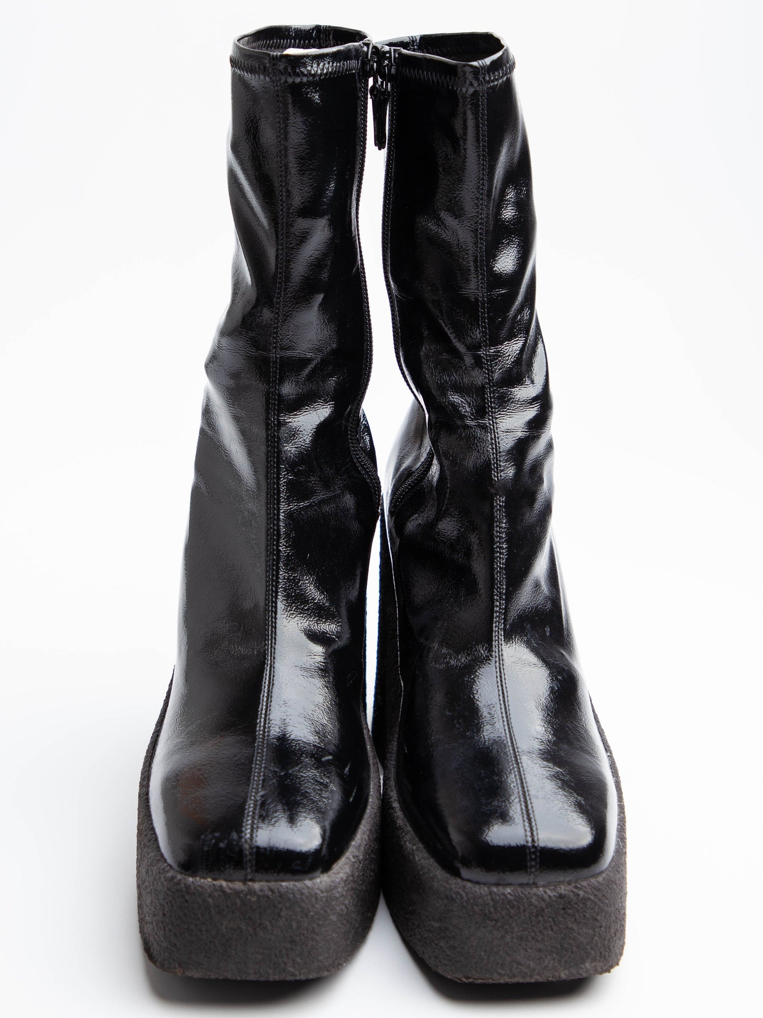 Average Condition Stella McCartney Black Leather Platform Boots